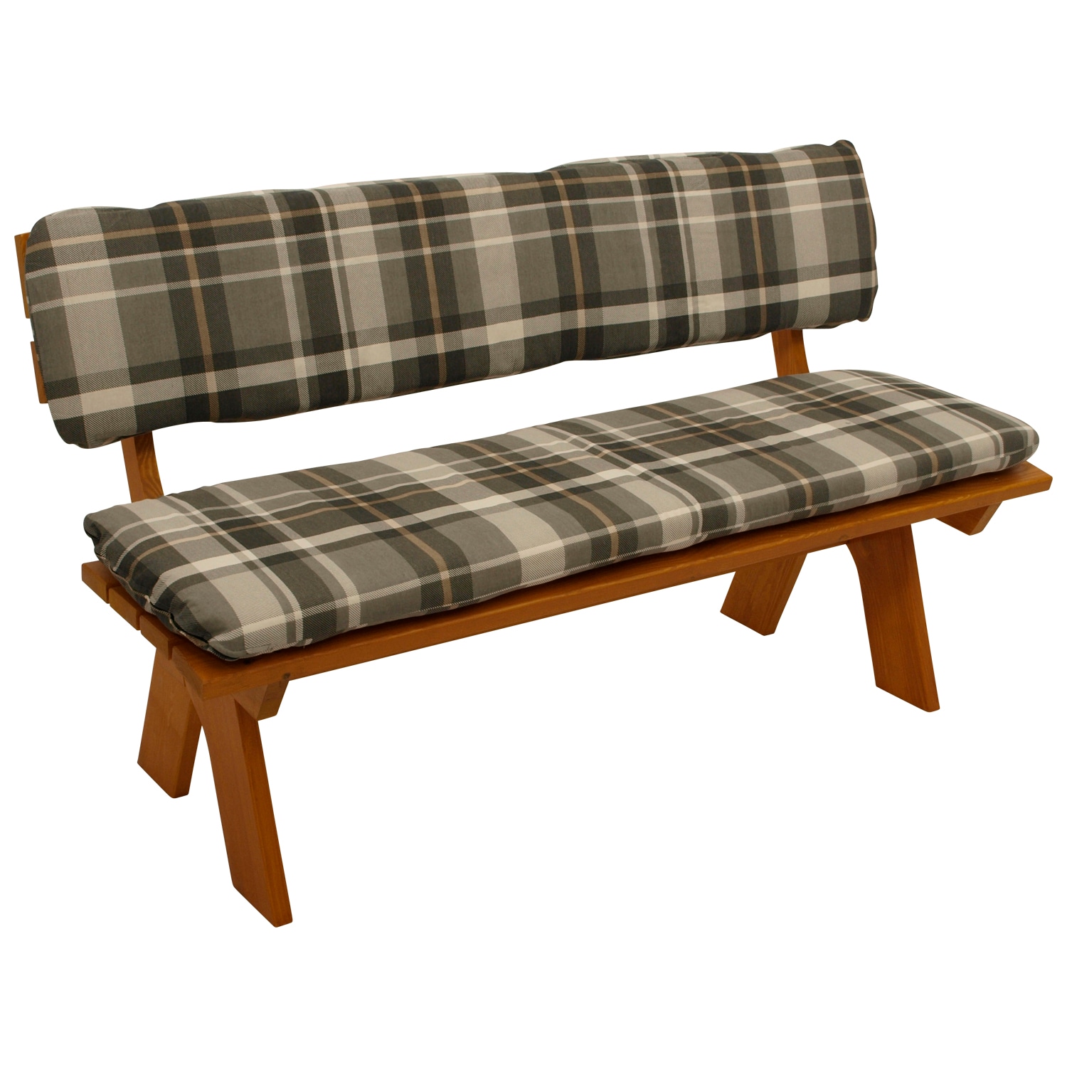 Auflagenset SEATTLE f&uuml;r Bank 3-sitzer 150cm, grau/beige kariert, 2-teilig - Bild 1