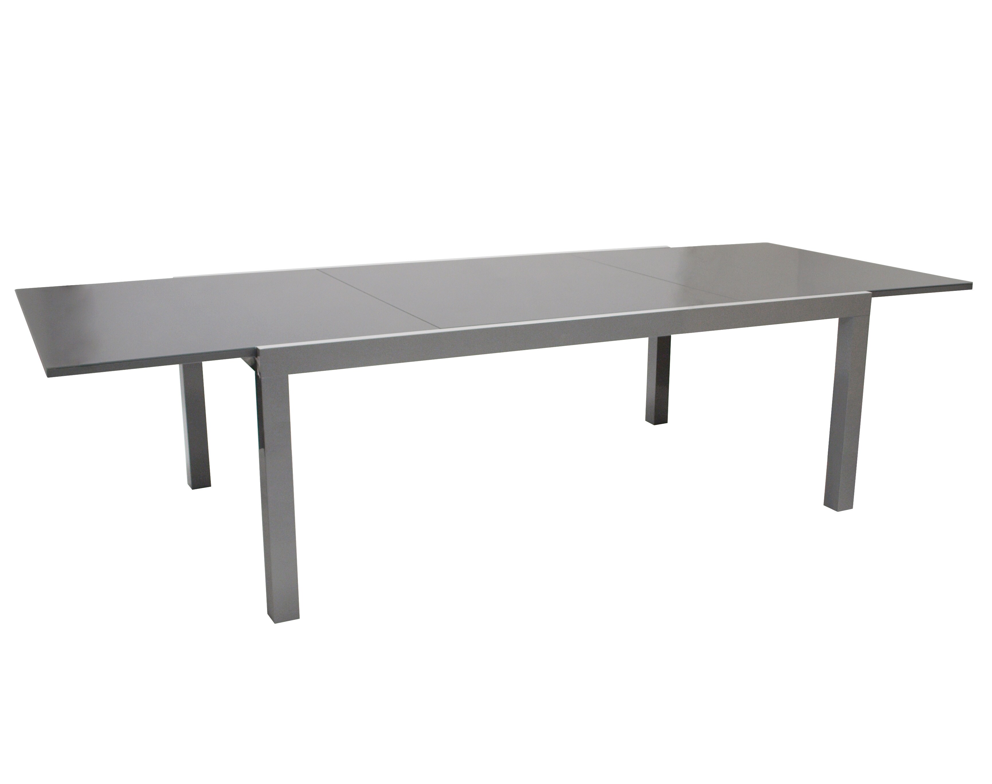 Ausziehtisch MARINA 180/240x100cm, Aluminium silbergrau + Glas grau - Bild 1