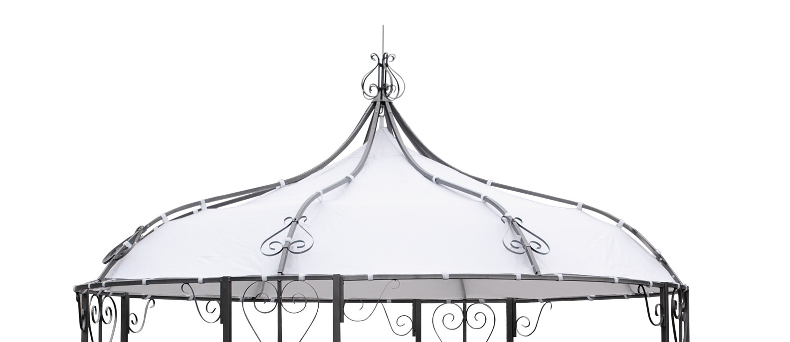 Ersatzdach f&uuml;r Pavillon BURMA, Polyester PVC-beschichtet weiss - Bild 1