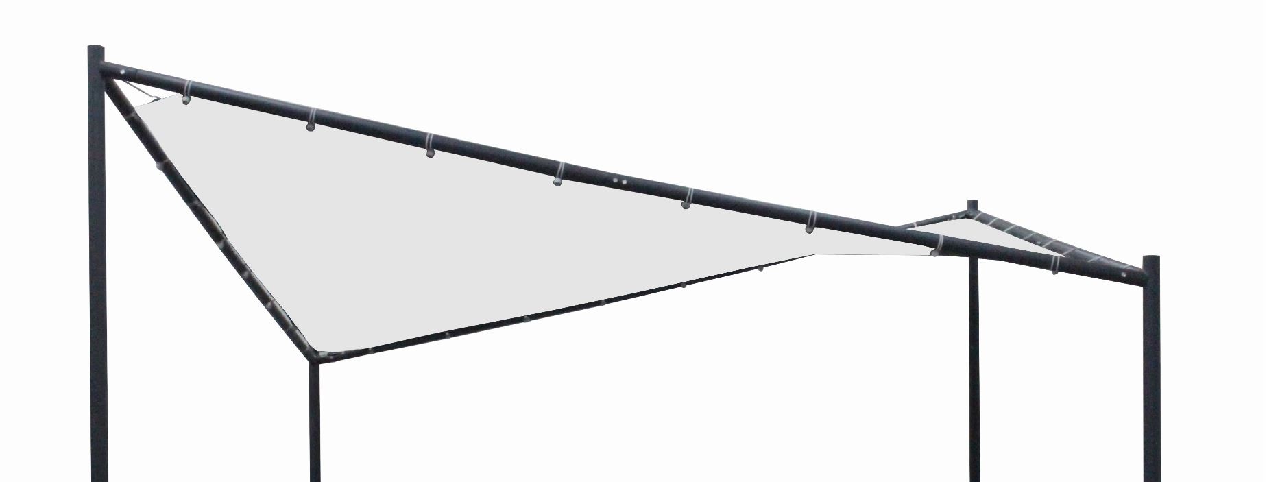 Ersatzdach f&uuml;r Walmdachpavillon ORLANDO 4-eckig, PVC beschichtet weiss - Bild 1