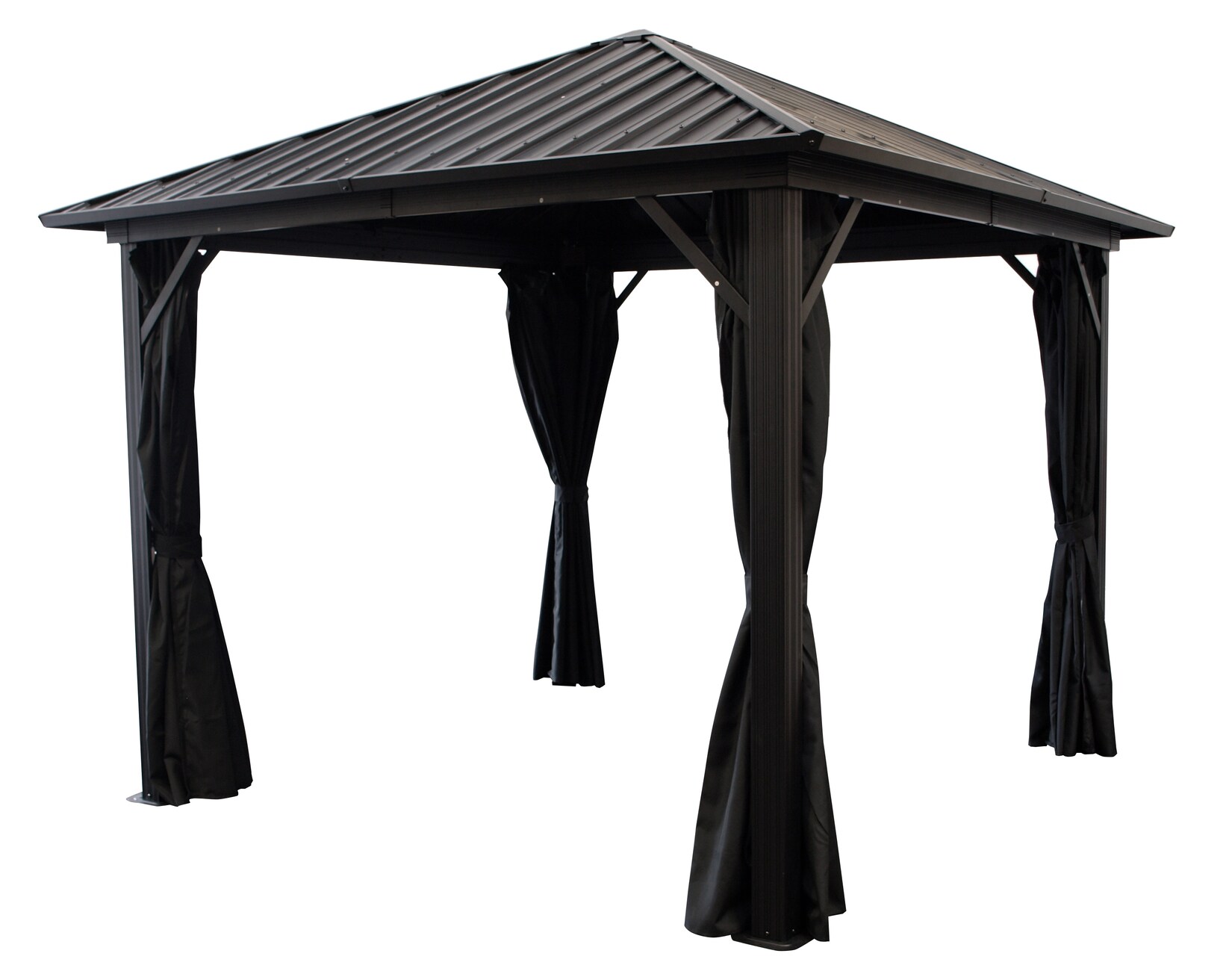 Pavillon NOVARA 3x3 Meter, Aluminium schwarz, Dach aus verzinktem Metall