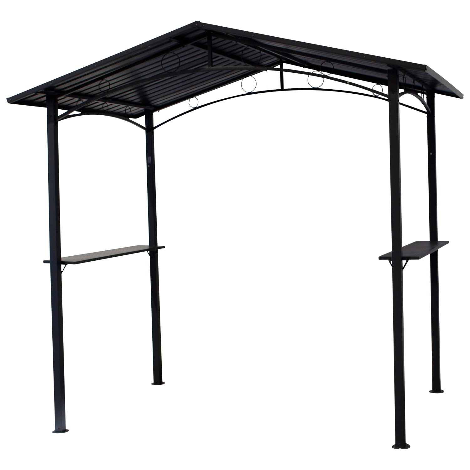 Grillpavillon TOULOUSE 2,5x1,6 Meter, Stahl dunkelgrau, Dach aus Metall - Bild 1