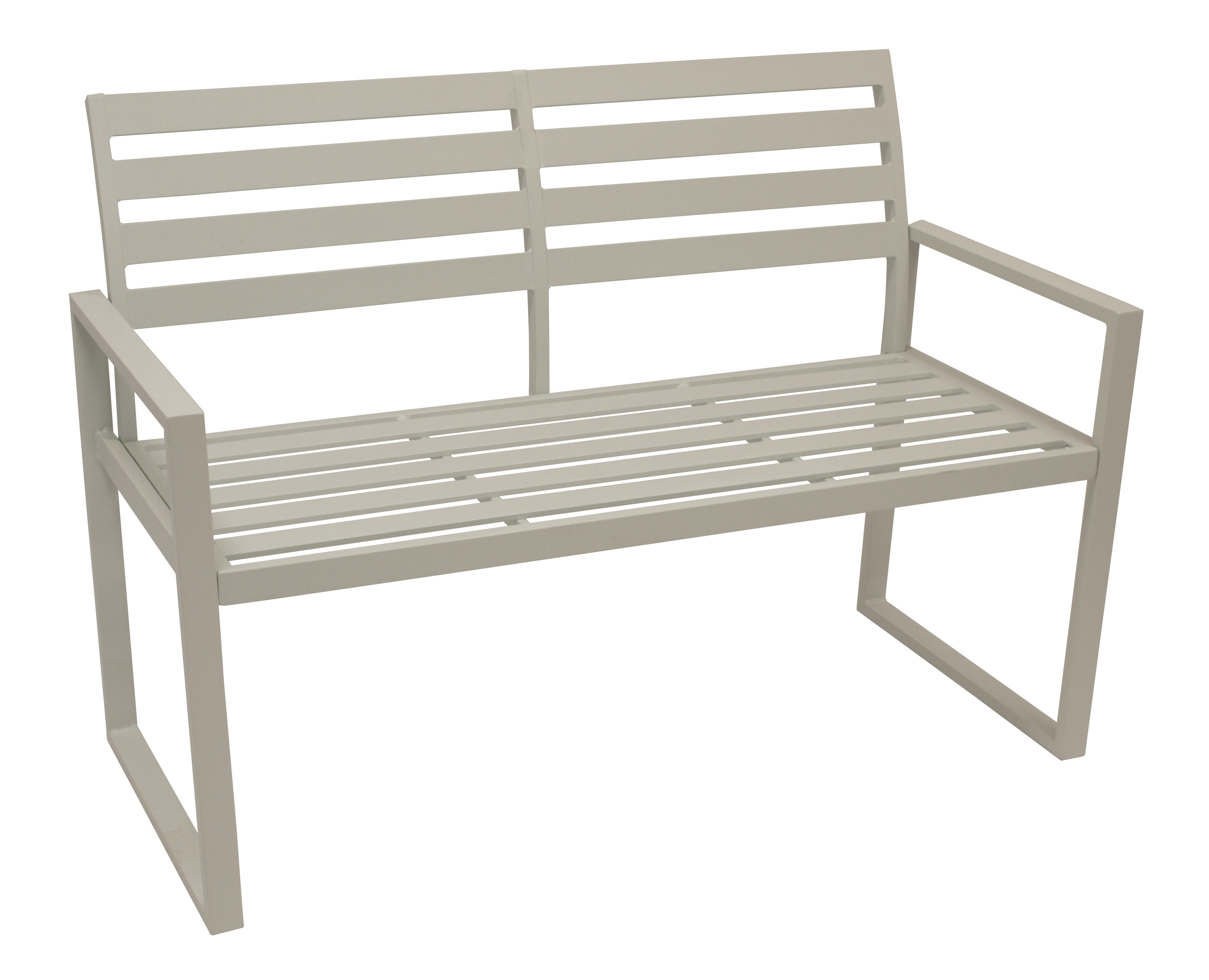 Bank 2-sitzer ATLANTA, Aluminium weiss - Bild 1