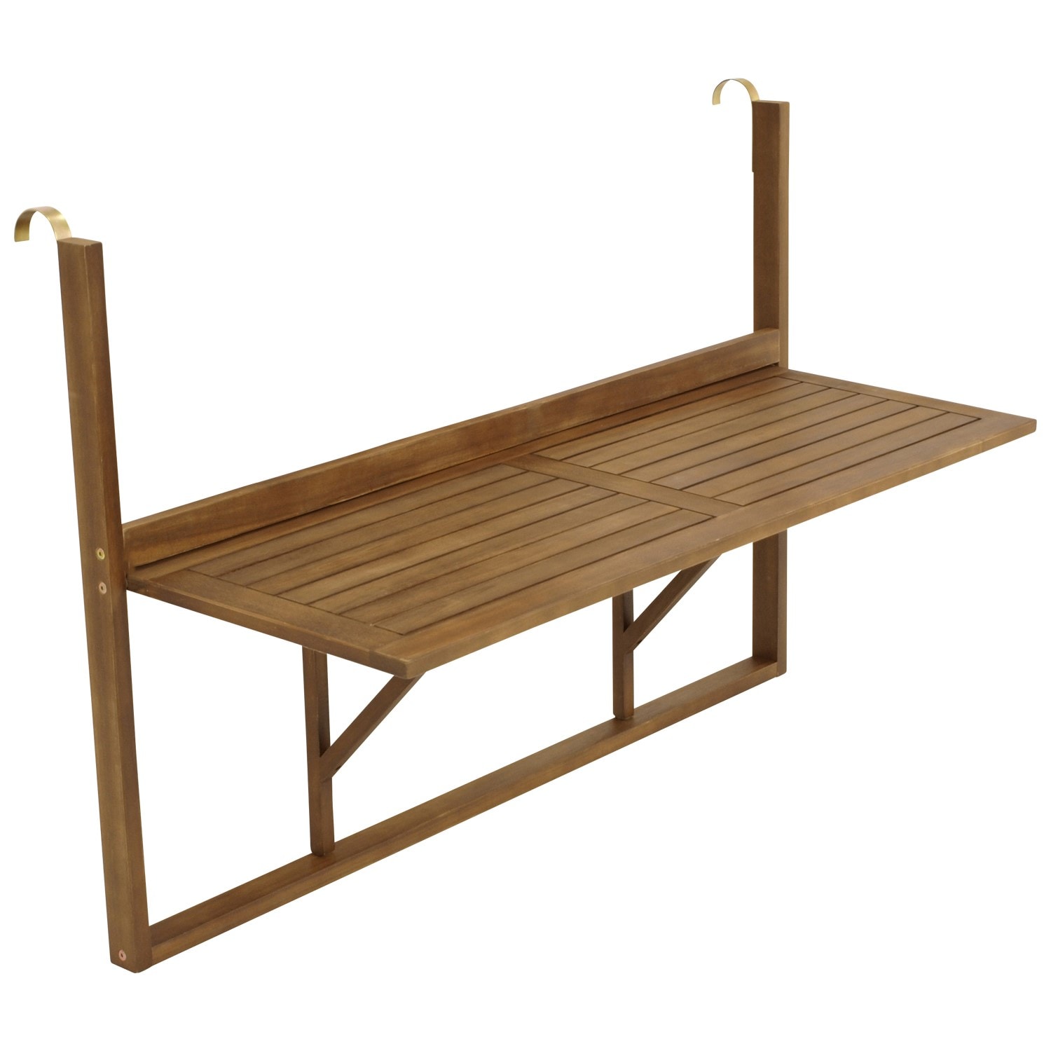 Balkonh&auml;ngetisch 120x40cm, Akazienholz ge&ouml;lt - Bild 1