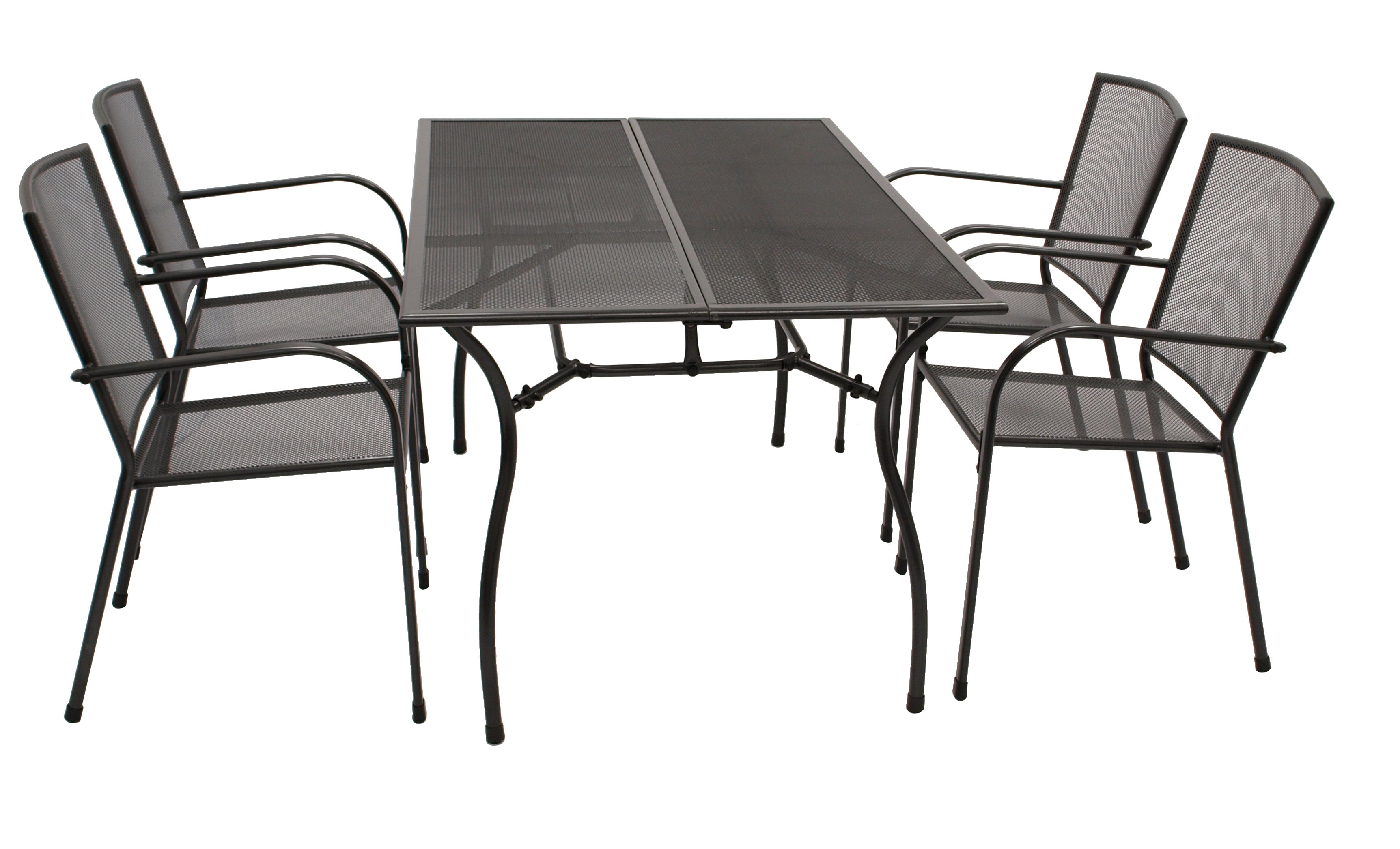 Garnitur CLASSIC 5-teilig, Streckmetall anthrazit (Tisch 90x150cm) - Bild 1