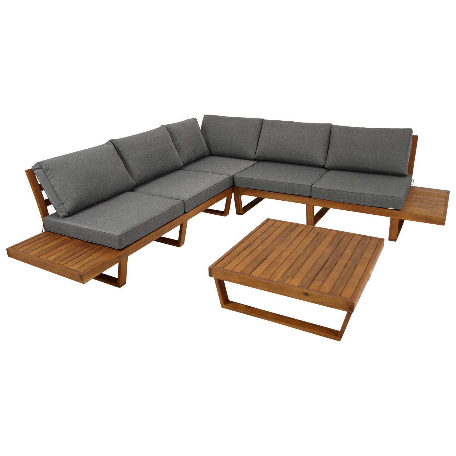 Lounge Set CARTAGENA, Akazie ge&ouml;lt, mit Polster grau, FSC&reg;-zertifiziert - Bild 1