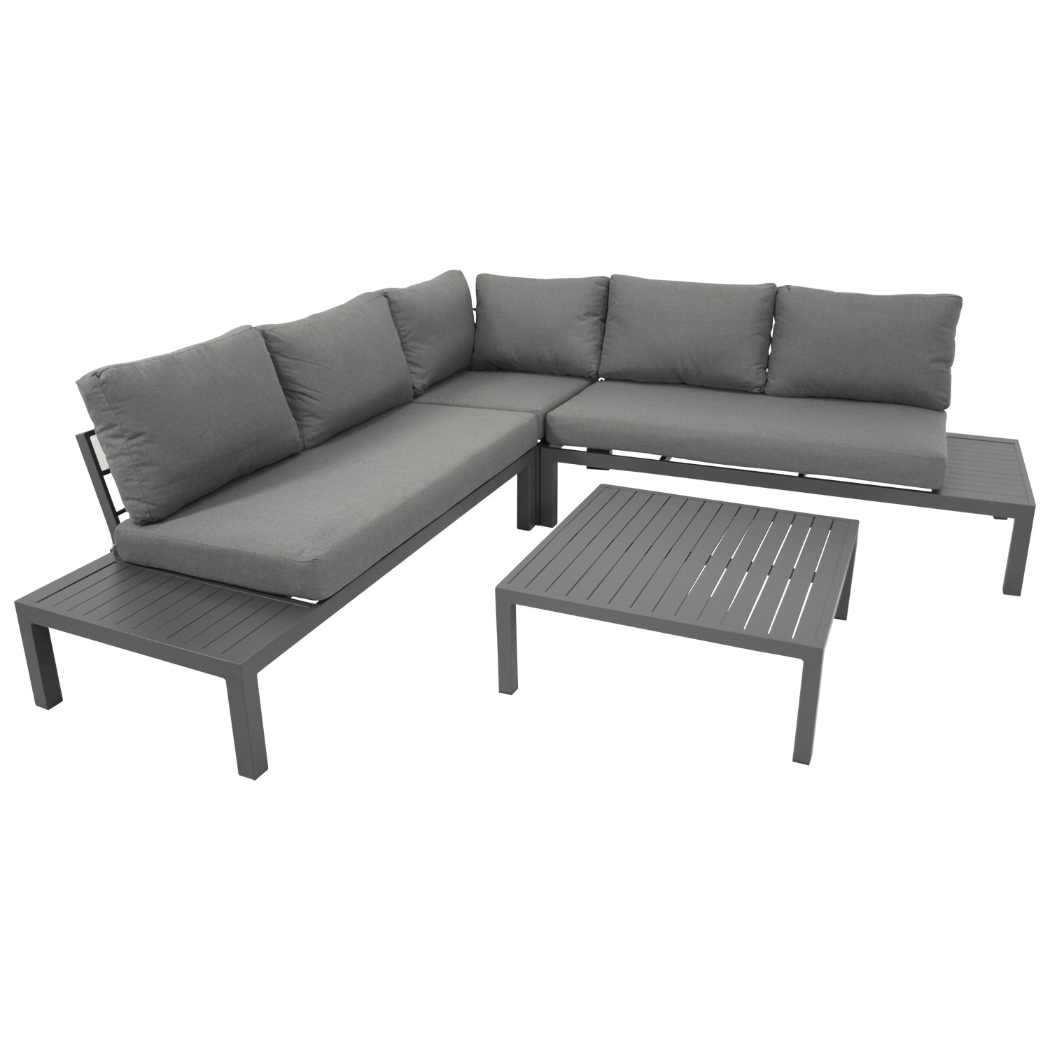 Lounge Set  ROVIGNO, Aluminium anthrazit, Polster grau - Bild 1