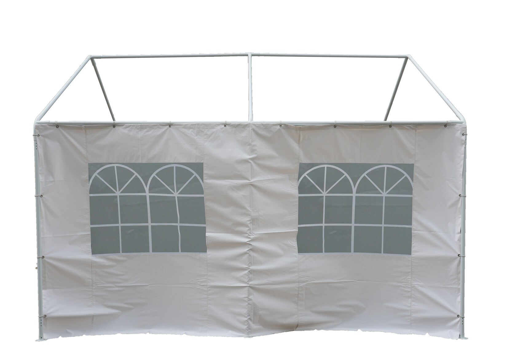 Seitenplane für Partyzelt, Länge 4 Meter, PVC weiß mit Fenstern