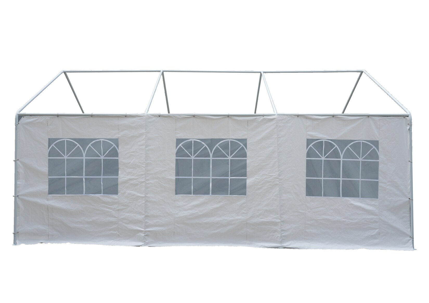 Seitenplane für Partyzelt, Länge 6 Meter, PVC weiß mit Fenstern