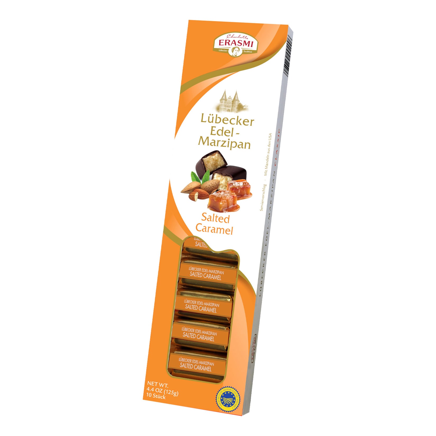 L&uuml;becker Edelmarzipan Happen Salted Caramel 125 g, 15er Pack - Bild 1
