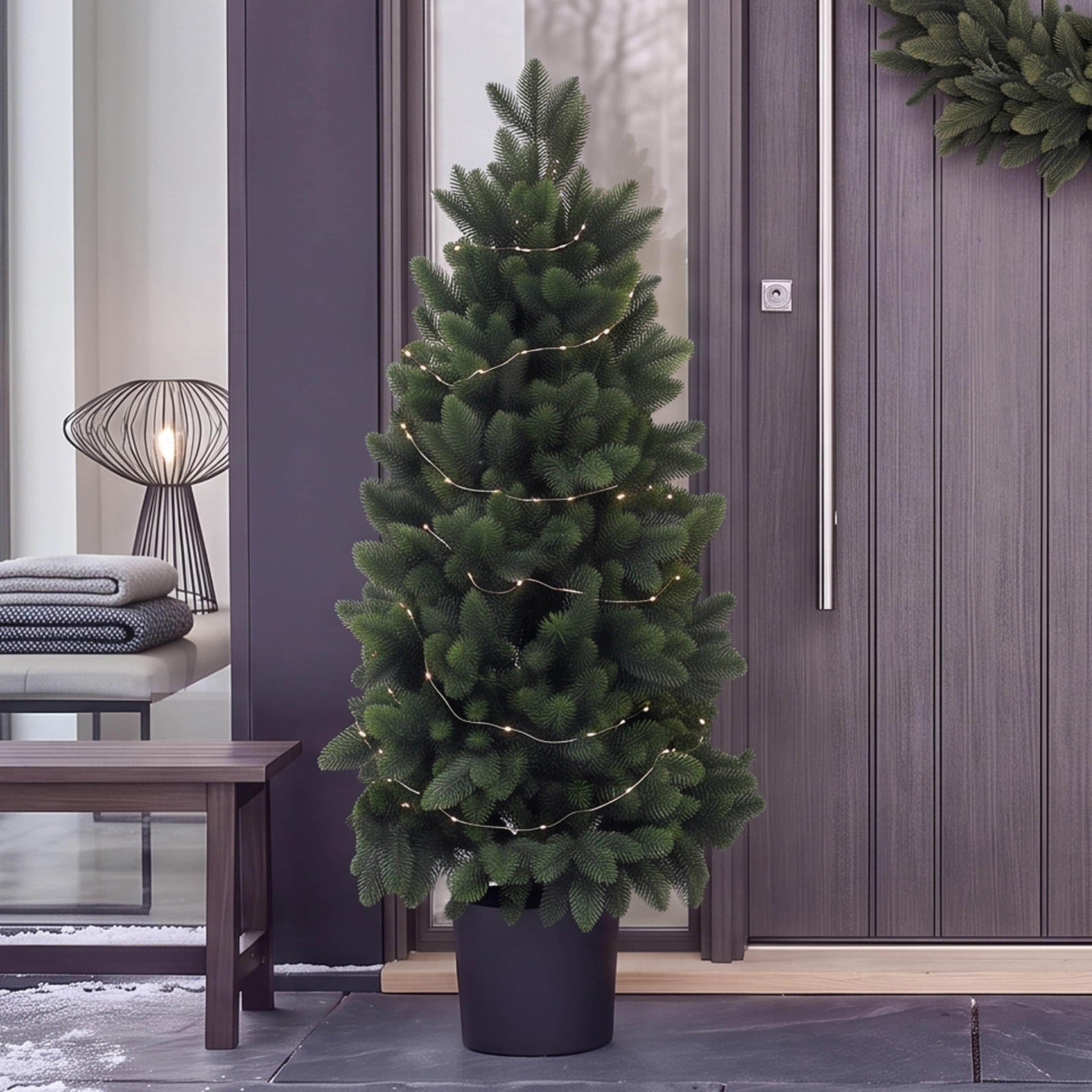Weihnachtsbaum MCW-R29, Dekobaum Kunstbaum Kunstpflanze k&uuml;nstliche Tanne, Outdoor Polyethylen, 85cm - Bild 1