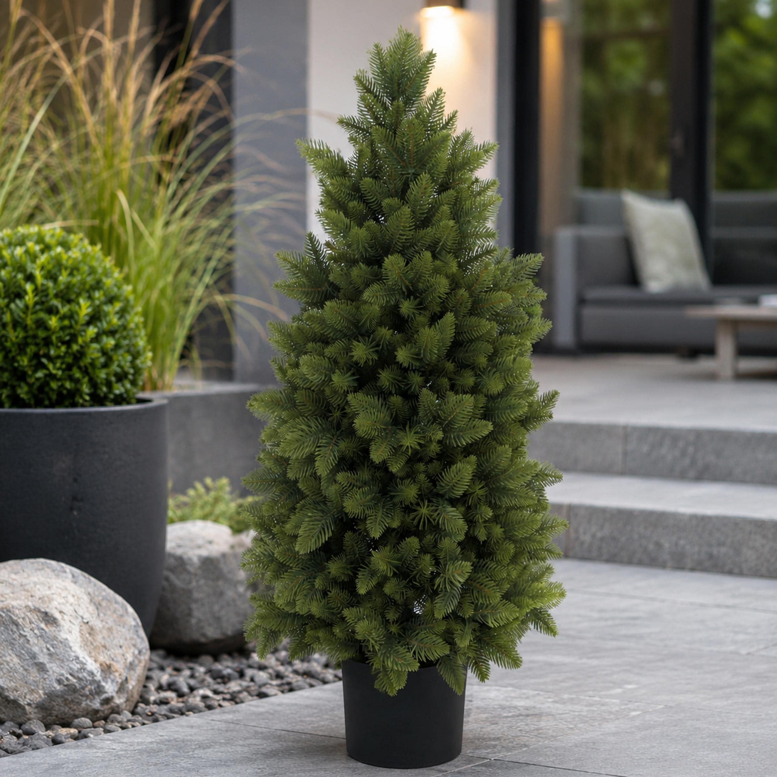 K&uuml;nstliche Fichte MCW-R29, Dekobaum Kunstbaum Kunstpflanze, Outdoor Polyethylen, 85cm - Bild 1