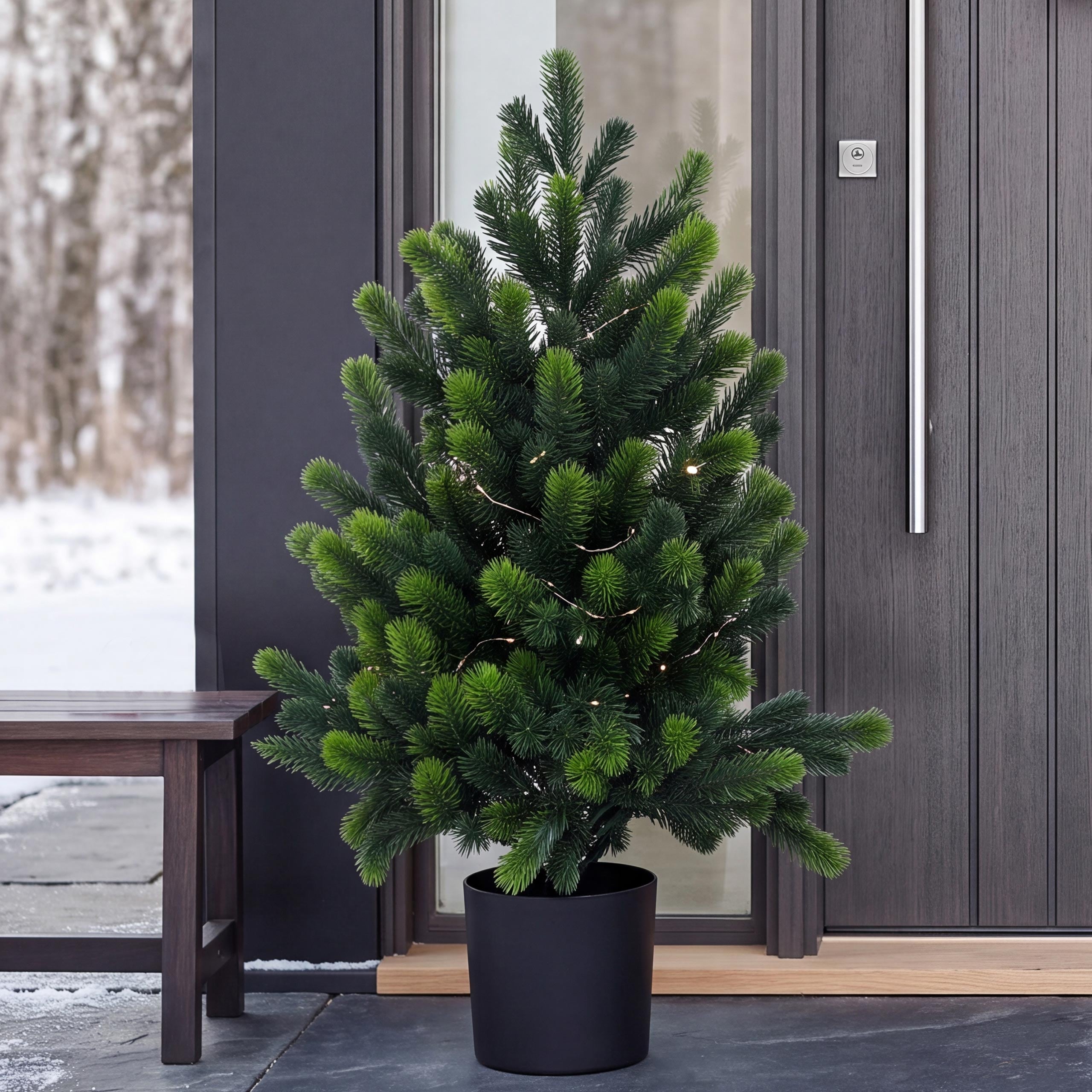 Weihnachtsbaum MCW-R29, Dekobaum Kunstbaum Kunstpflanze k&uuml;nstliche Tanne, Outdoor Polyethylen, 60cm - Bild 1