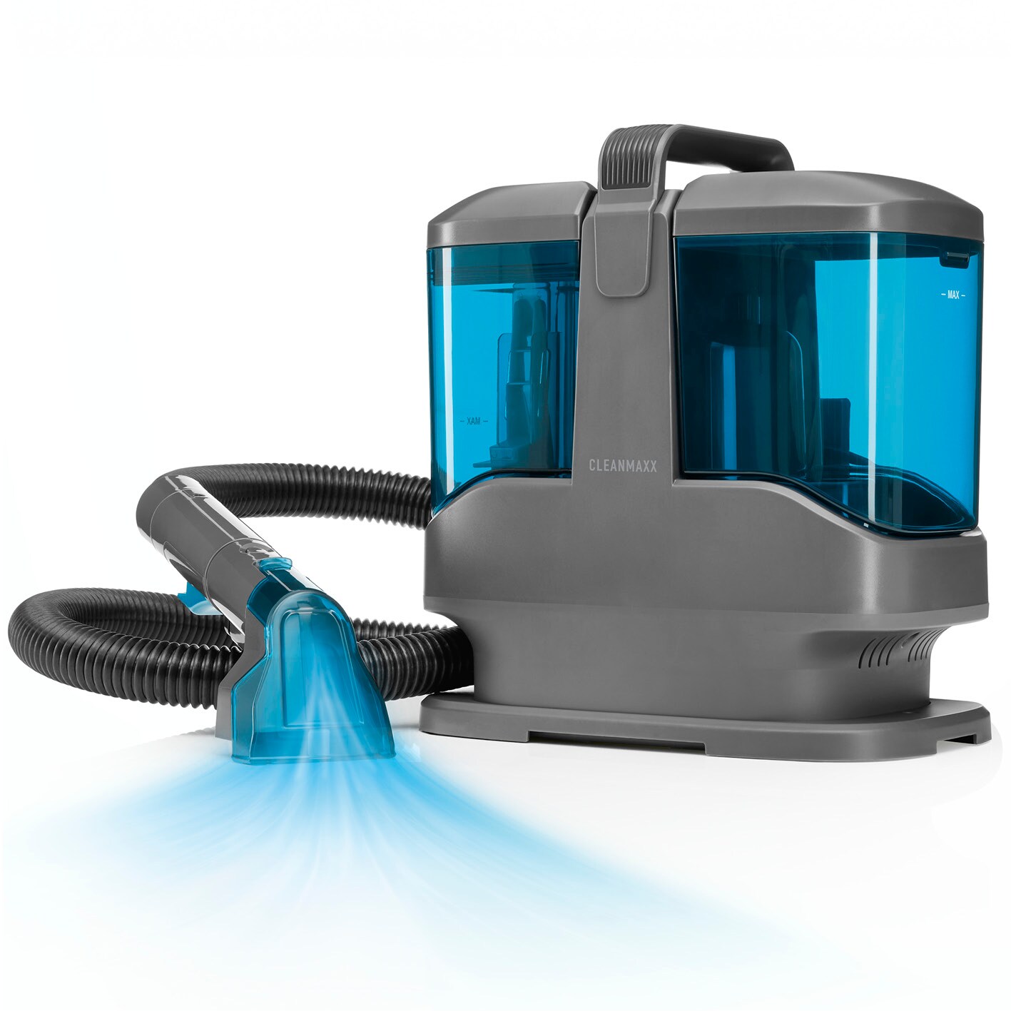 CLEANmaxx Polster- & Teppichreiniger 450W blau/grau Kompakt mit Frisch- & Brauchwassertank