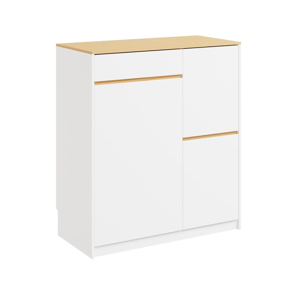 SoBuy K&uuml;chenschrank mit 3 Schubladen, Sideboard f&uuml;r K&uuml;che, K&uuml;chenbuffet Wei&szlig; 80x38x90cm Nordisch - Bild 1