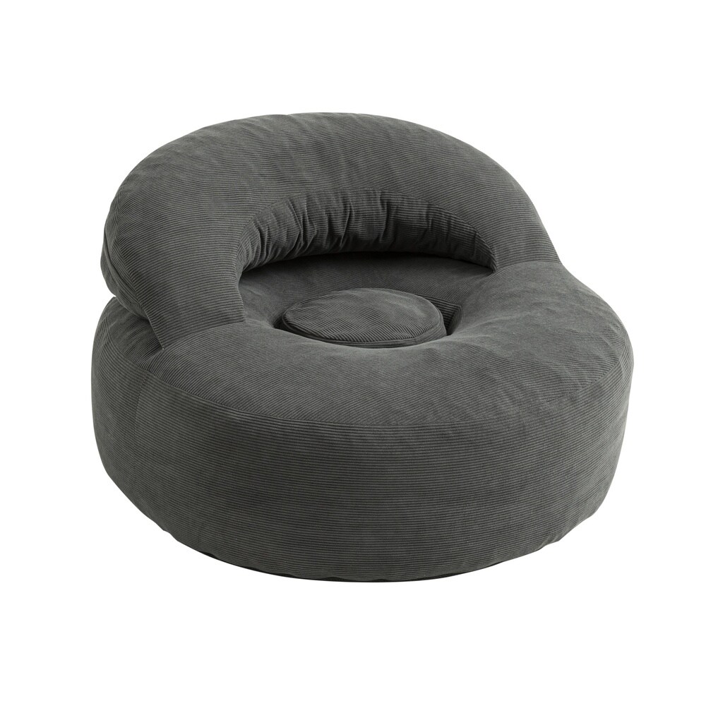 SoBuy Sessel mit Liegefunktion, Lounge-Sessel, Ohrensessel Dunkelgrau 110x125x65cm Modern