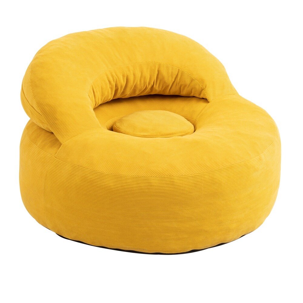 SoBuy Polstersessel mit Liegefunktion Gelb 110x125x65cm Nordisch
