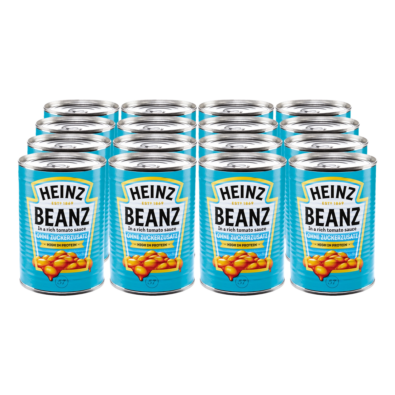 Heinz Baked Beans in Tomaten Sauce ohne Zucker 415 g, 12er Pack - Bild 1