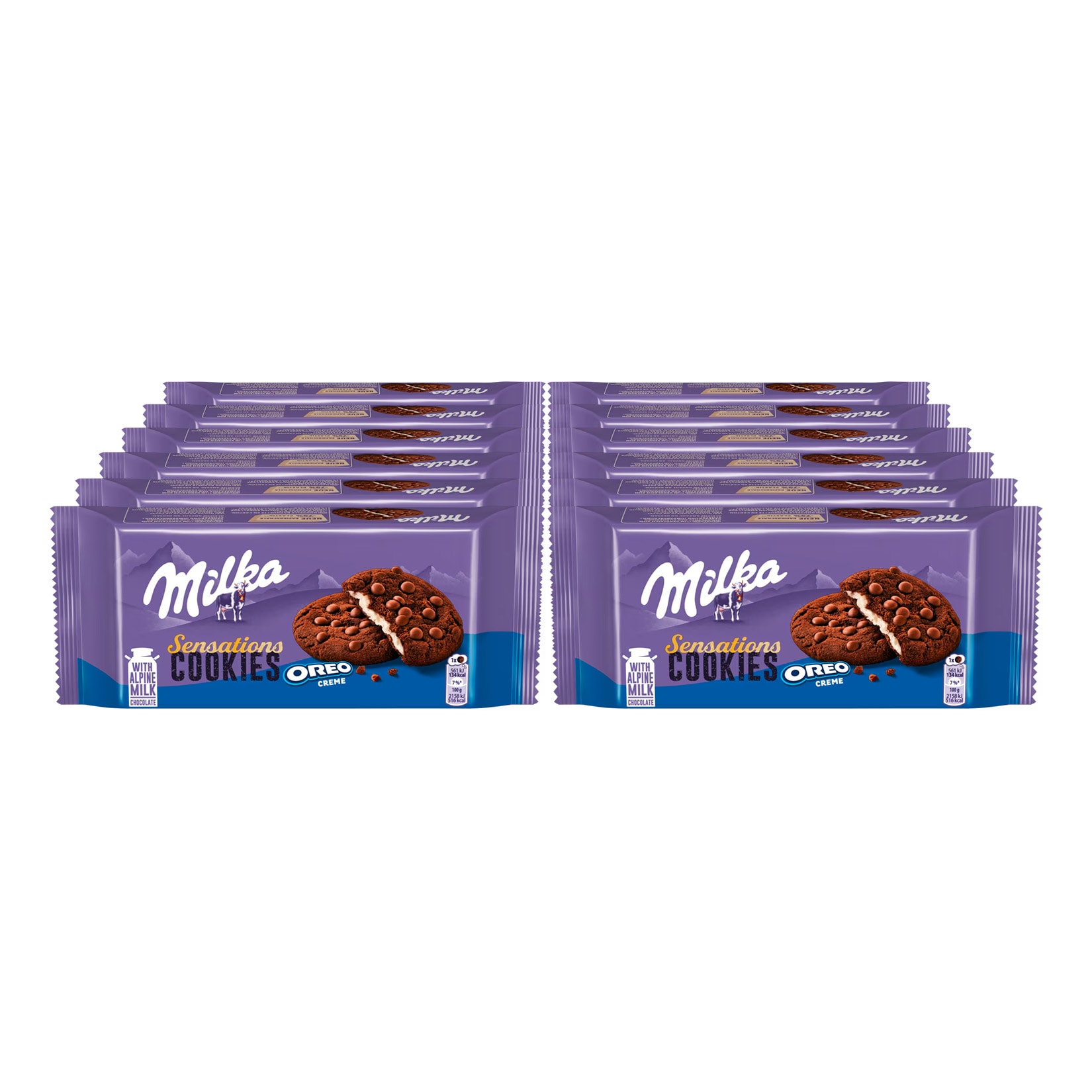 Milka Sensation Cookies Oreo 156 g, 12er Pack - Bild 1