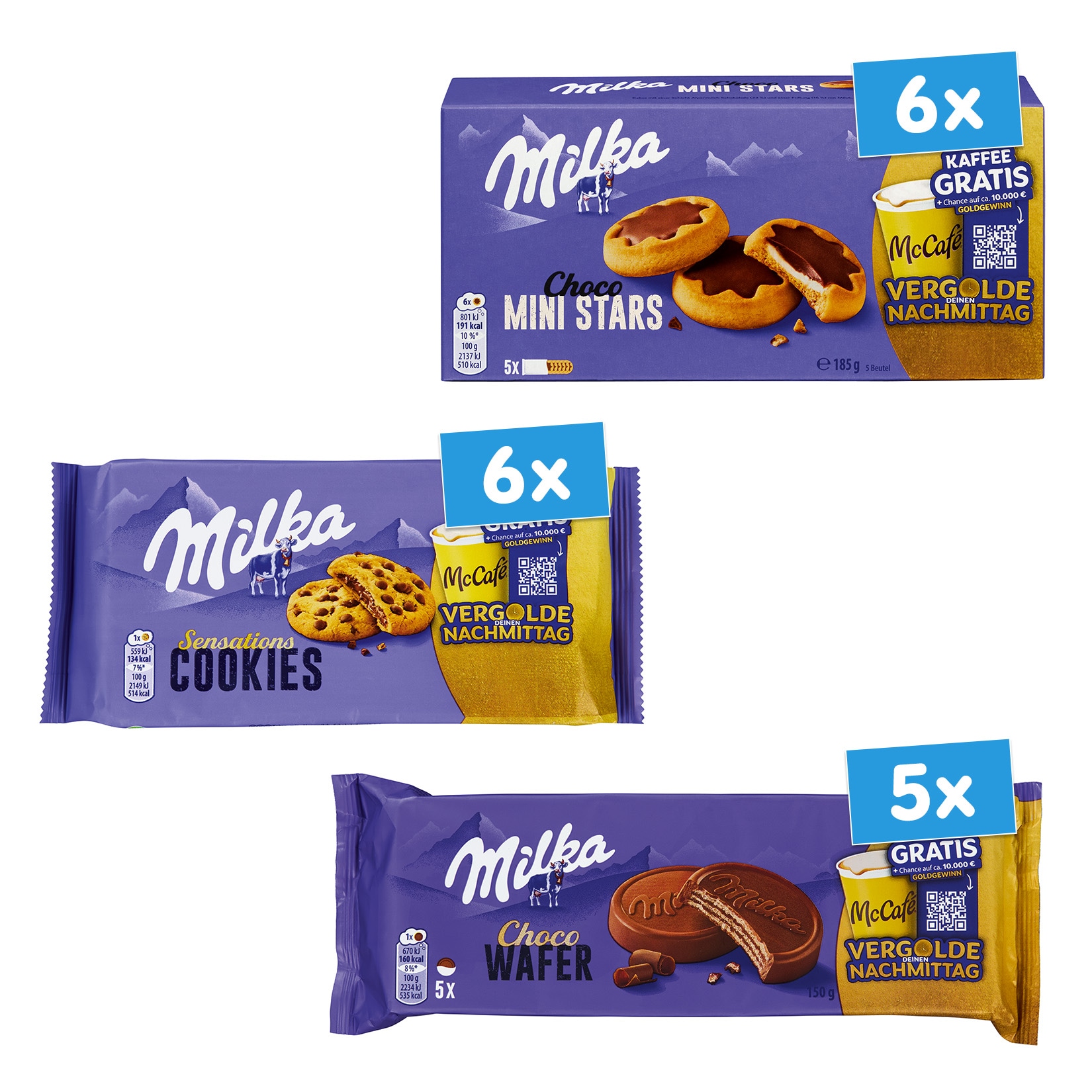 Milka Keks Mix, verschiedene Sorten 150-185 g, 17er Pack - Bild 1