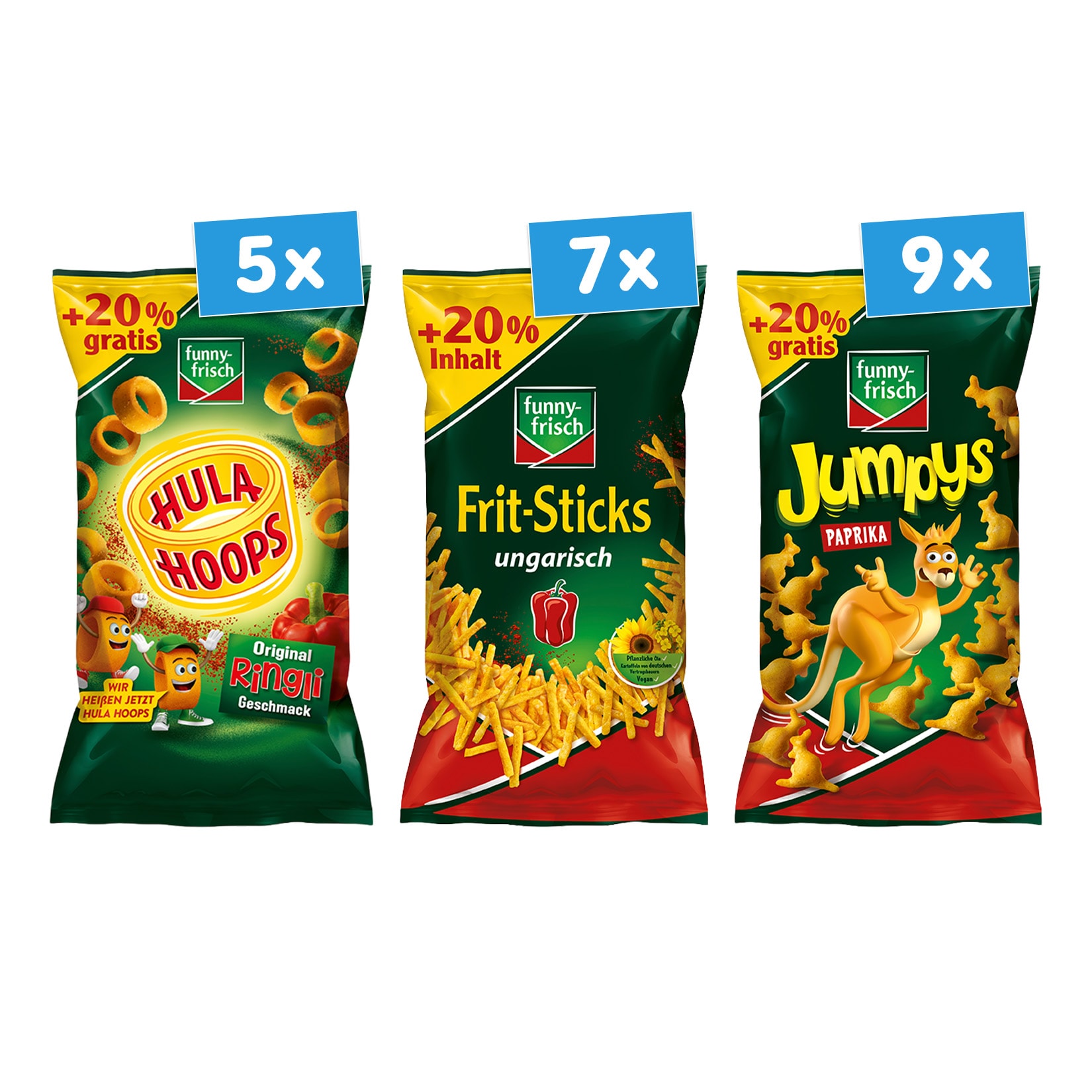 funny-frisch Kartoffelsnacks Spezialit&auml;ten verschiedene Sorten 80 g, 16er Pack - Bild 1
