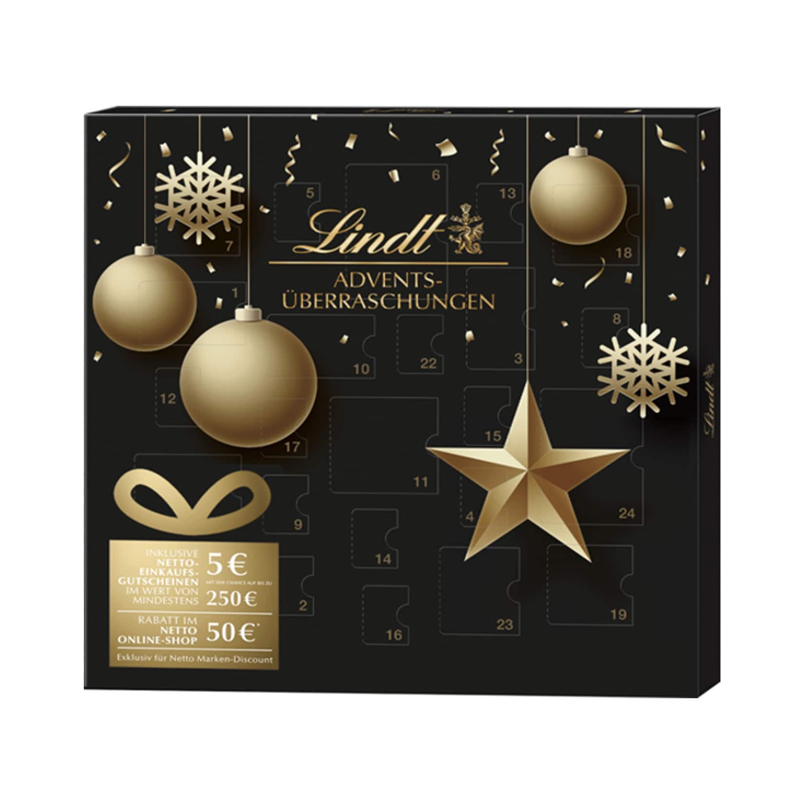 Lindt Advents - &Uuml;berraschungskalender mit Gutschein versch. Ausf&uuml;hrungen, 183 g - Bild 1