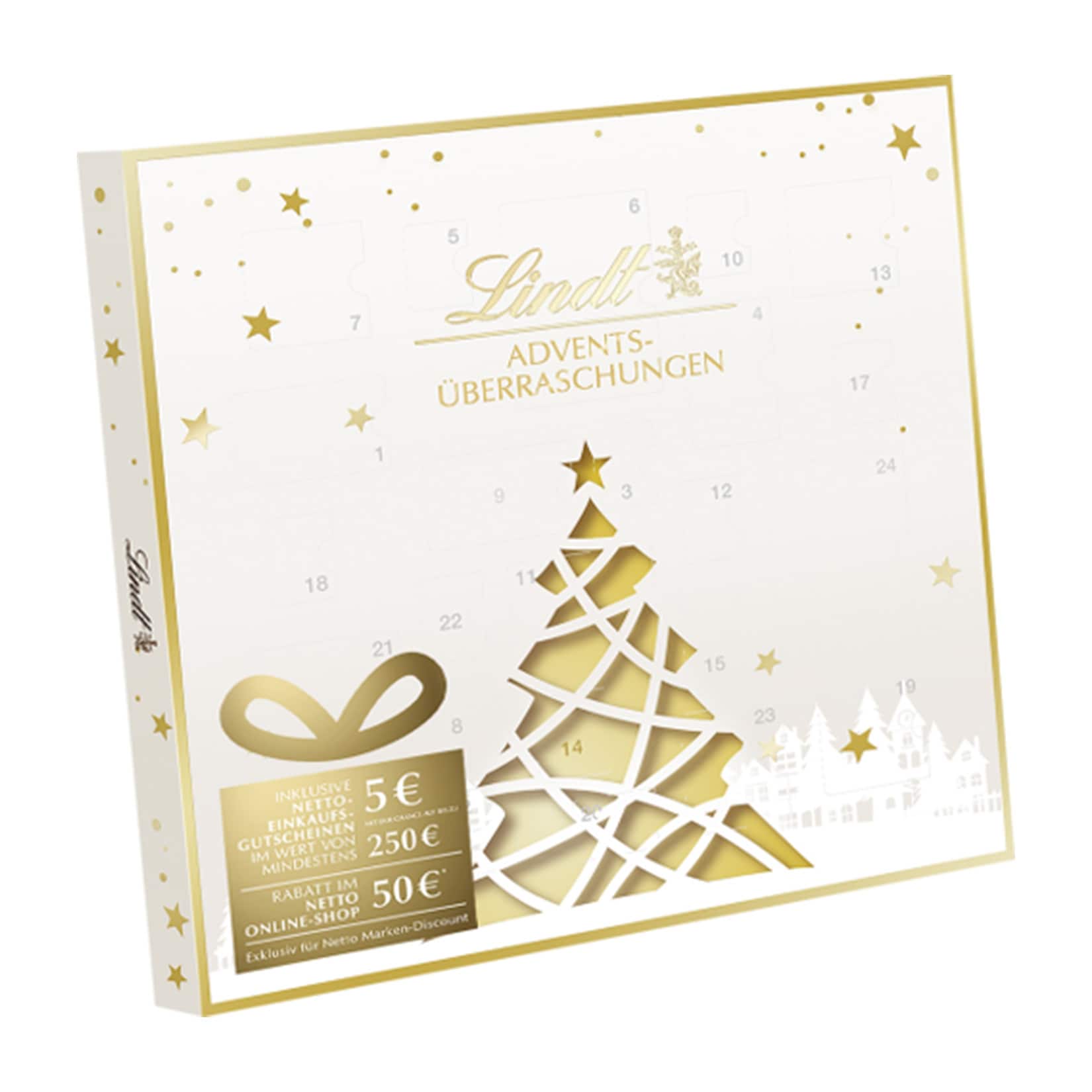 Lindt Advents - &Uuml;berraschungskalender mit Gutschein versch. Ausf&uuml;hrungen, 183 g - Bild 1