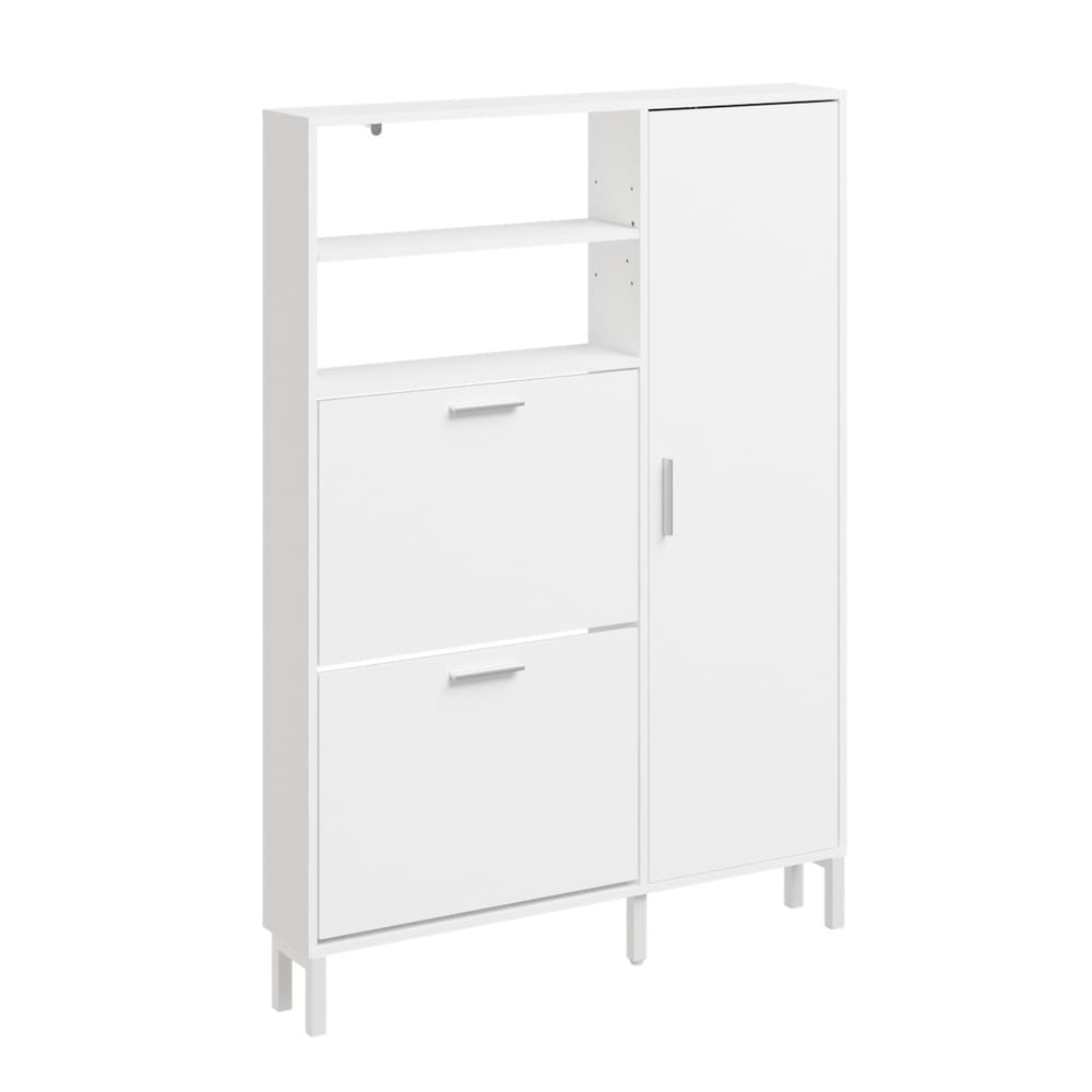 SoBuy Schuhschrank mit Schuhkipper und Schuhregal, 1 T&uuml;r Wei&szlig; 83x14x117,5cm Modern - Bild 1