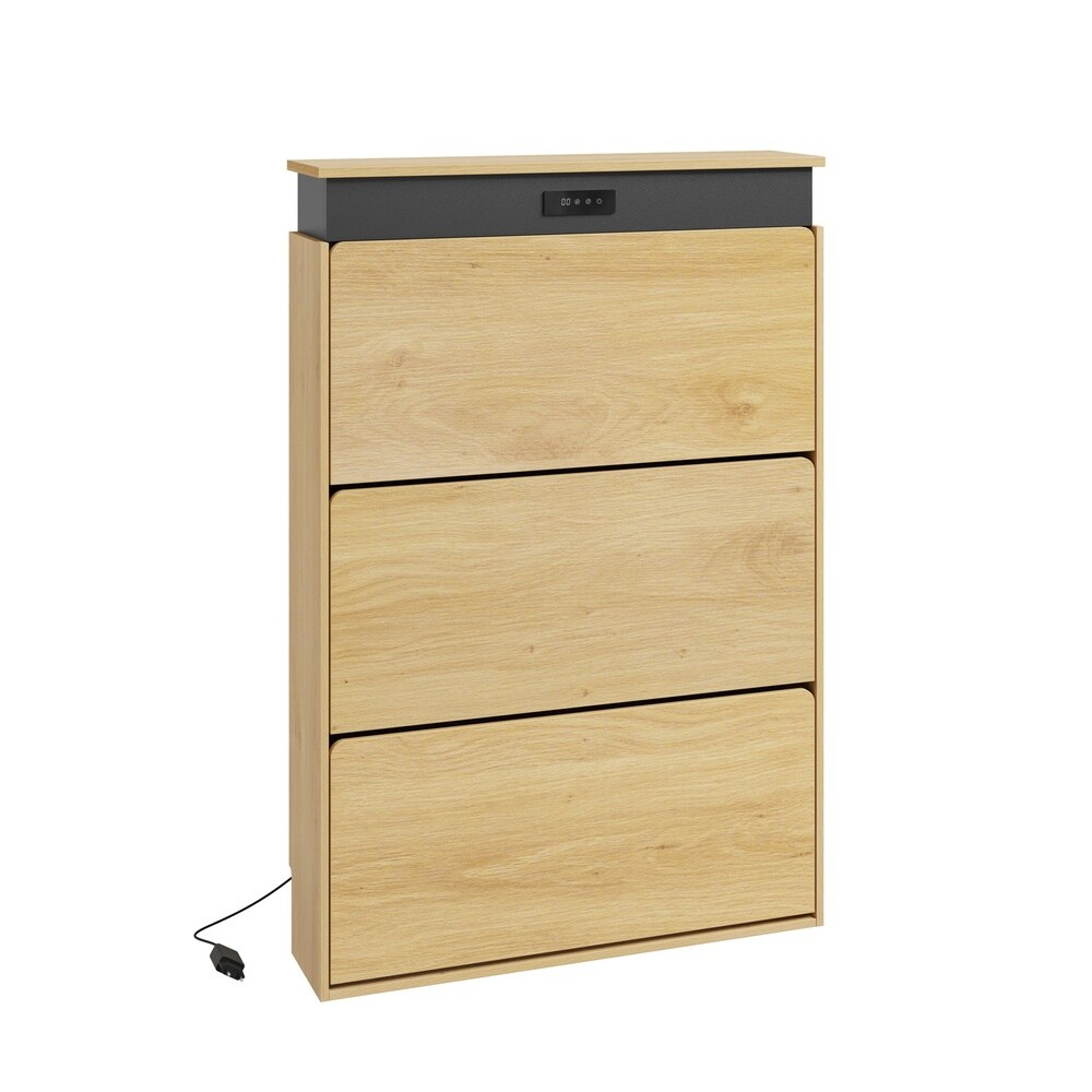 SoBuy Schuhschrank mit 3 T&uuml;ren, Schuhkipper und Schuhregal 78x19x115,4cm Nordisch - Bild 1