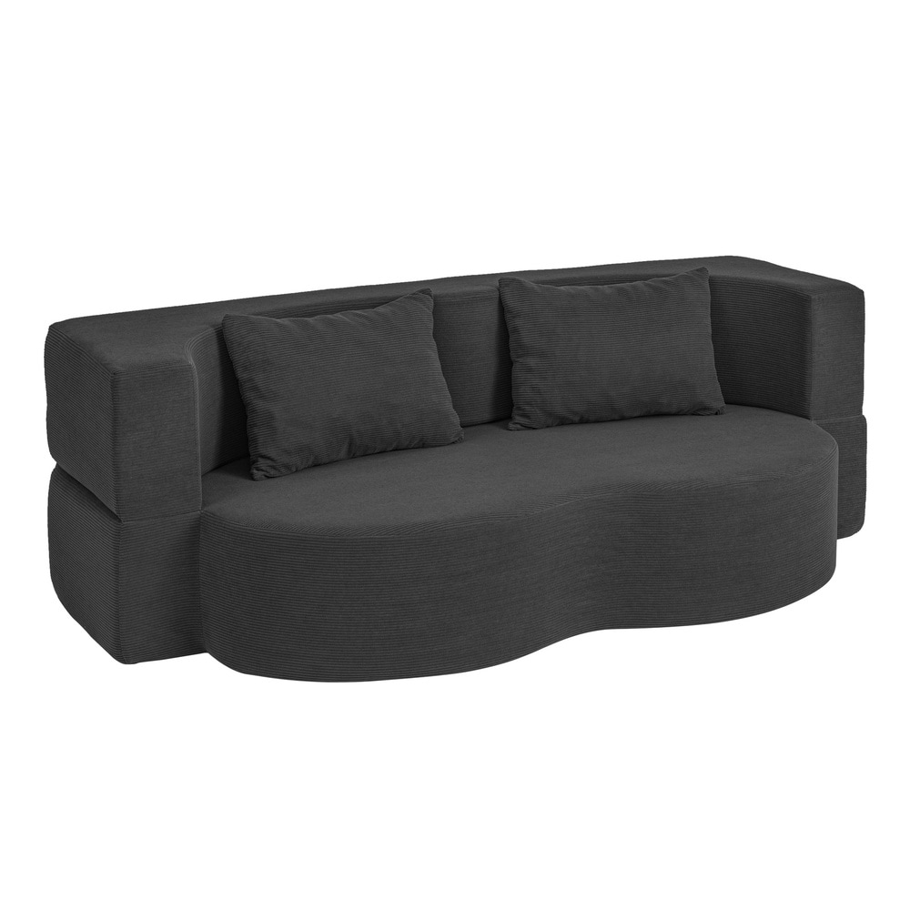 SoBuy Schlafcouch, Wohnlandschaft, Ausziehcouch mit Federkern Schwarz 177x107x32cm Modern - Bild 1