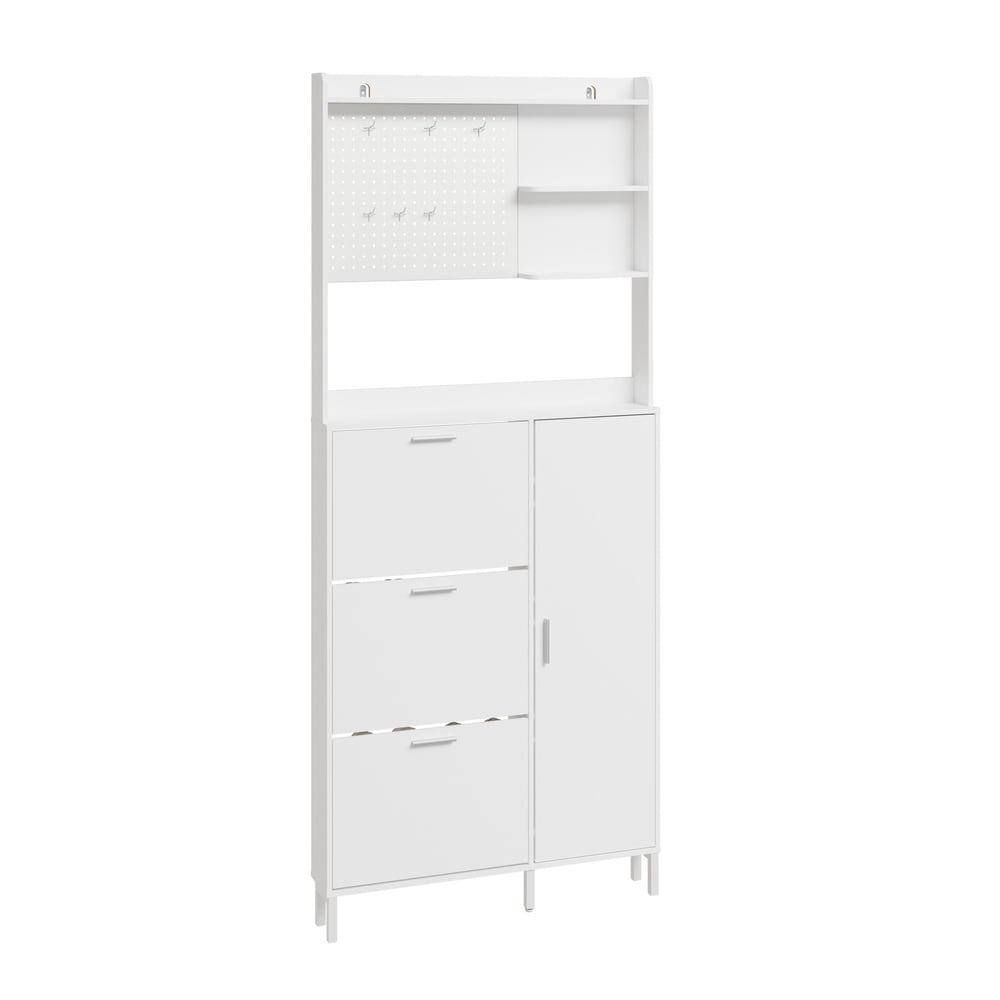 SoBuy Schuhschrank, Schuhkipper, Schuhregal mit 1 T&uuml;r Wei&szlig; 83x14x197cm Modern - Bild 1