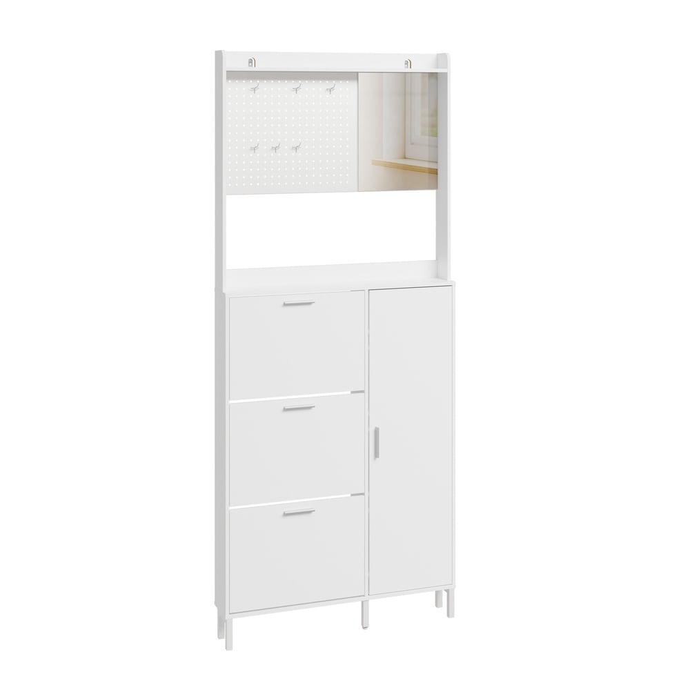SoBuy Schuhschrank, Schuhkipper, Schuhregal mit 1 T&uuml;r Wei&szlig; 83x14x197cm Modern - Bild 1