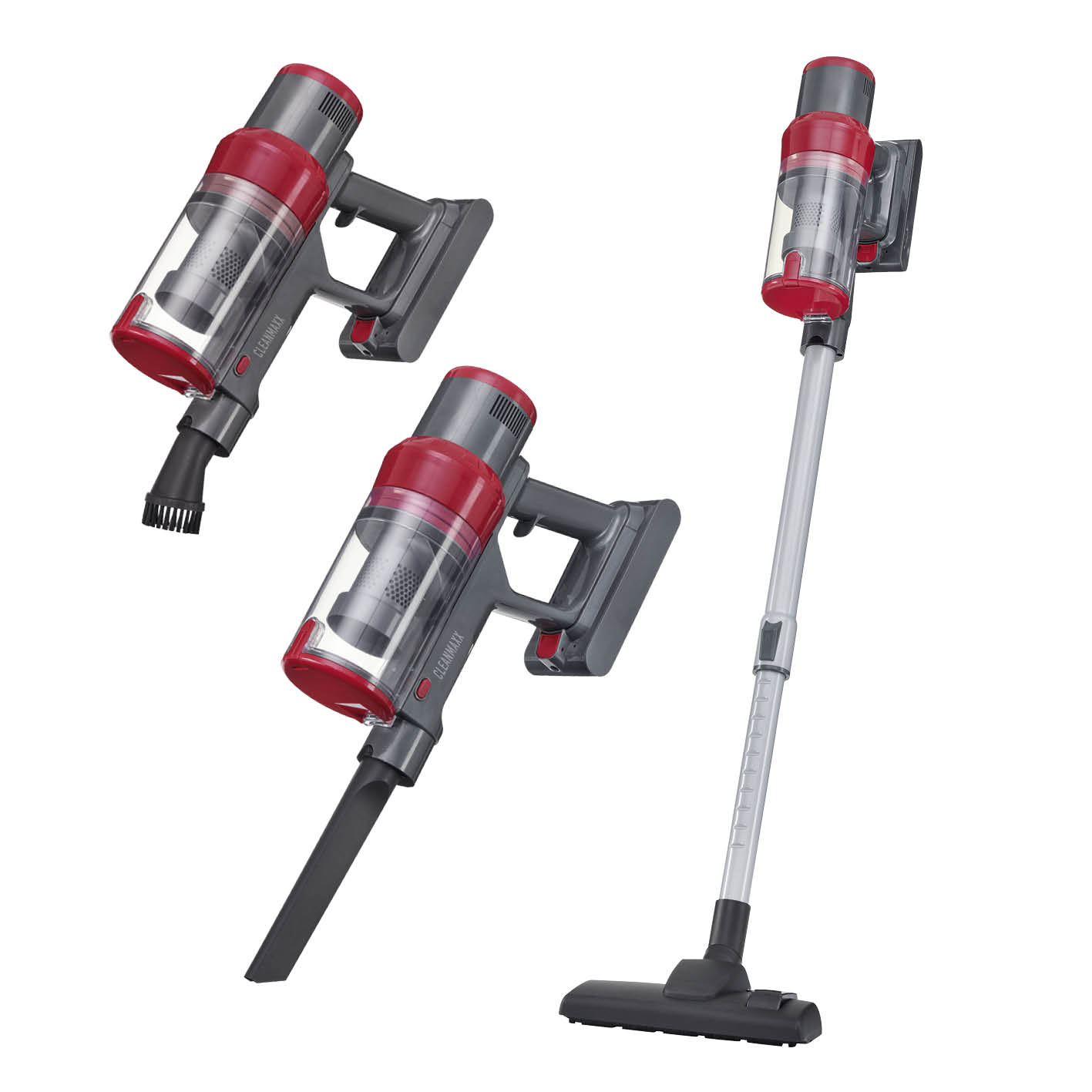 CLEANmaxx Akku-Hand- & Bodenstaubsauger 22,2V grau/rot - Bild 1