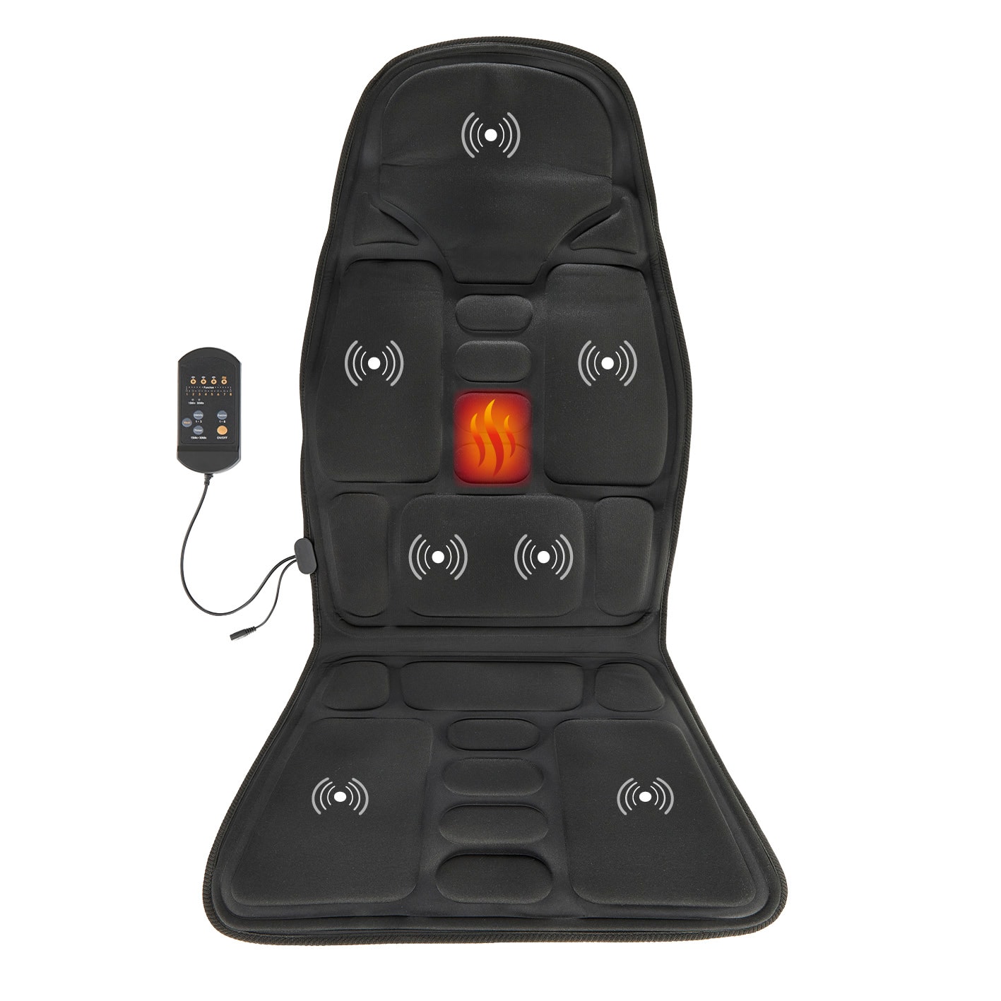 VITALmaxx Massagesitz 12V schwarz mit W&auml;rmefunktion inkl. Fernbedienung - Bild 1