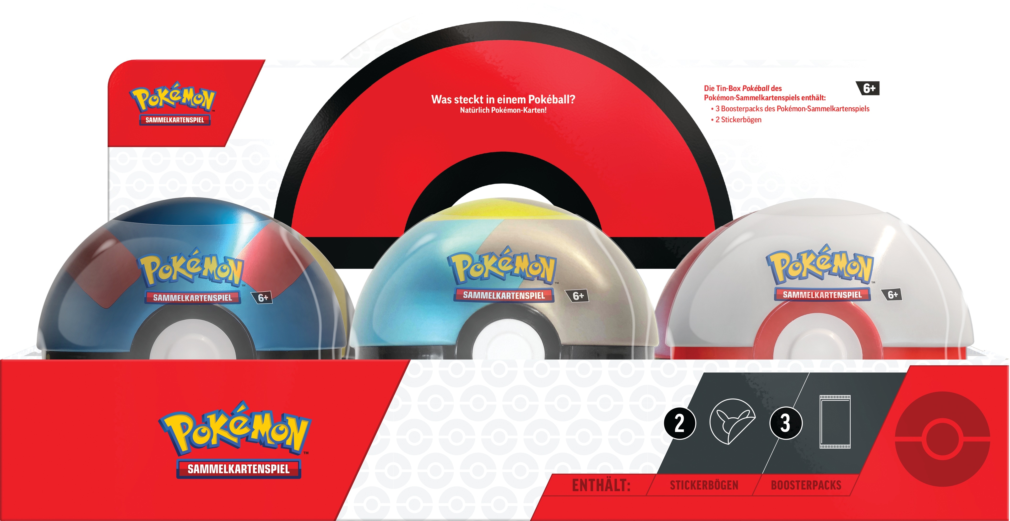Pok&eacute;mon-Sammelkartenspiel:Pok&eacute;ball Tin-Box inkl. 3 Booster - sortiert - Bild 1