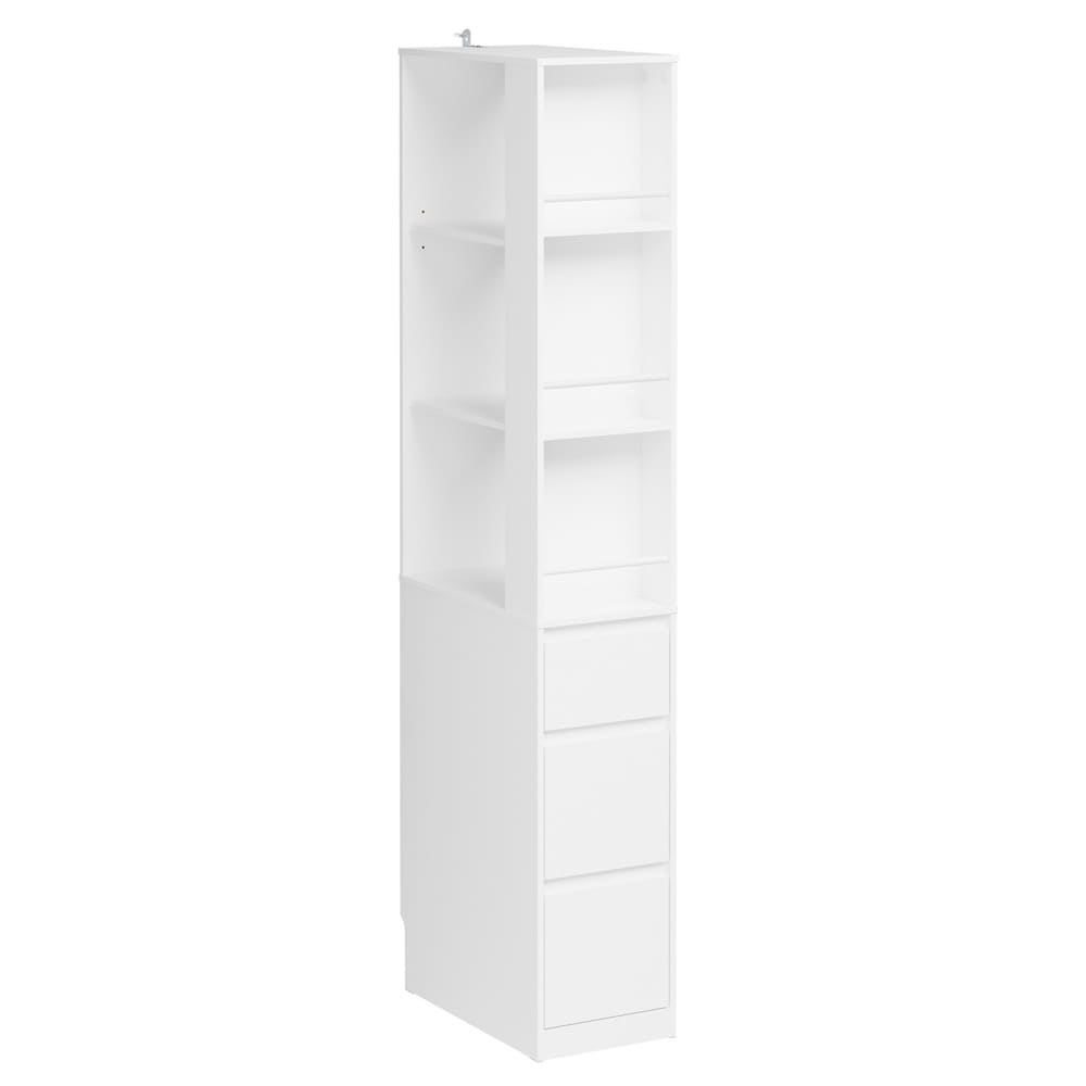 SoBuy B&uuml;cherregal, Eckregal, Hochschrank mit 3 Schubladen Wei&szlig; 28x50x170cm Modern - Bild 1