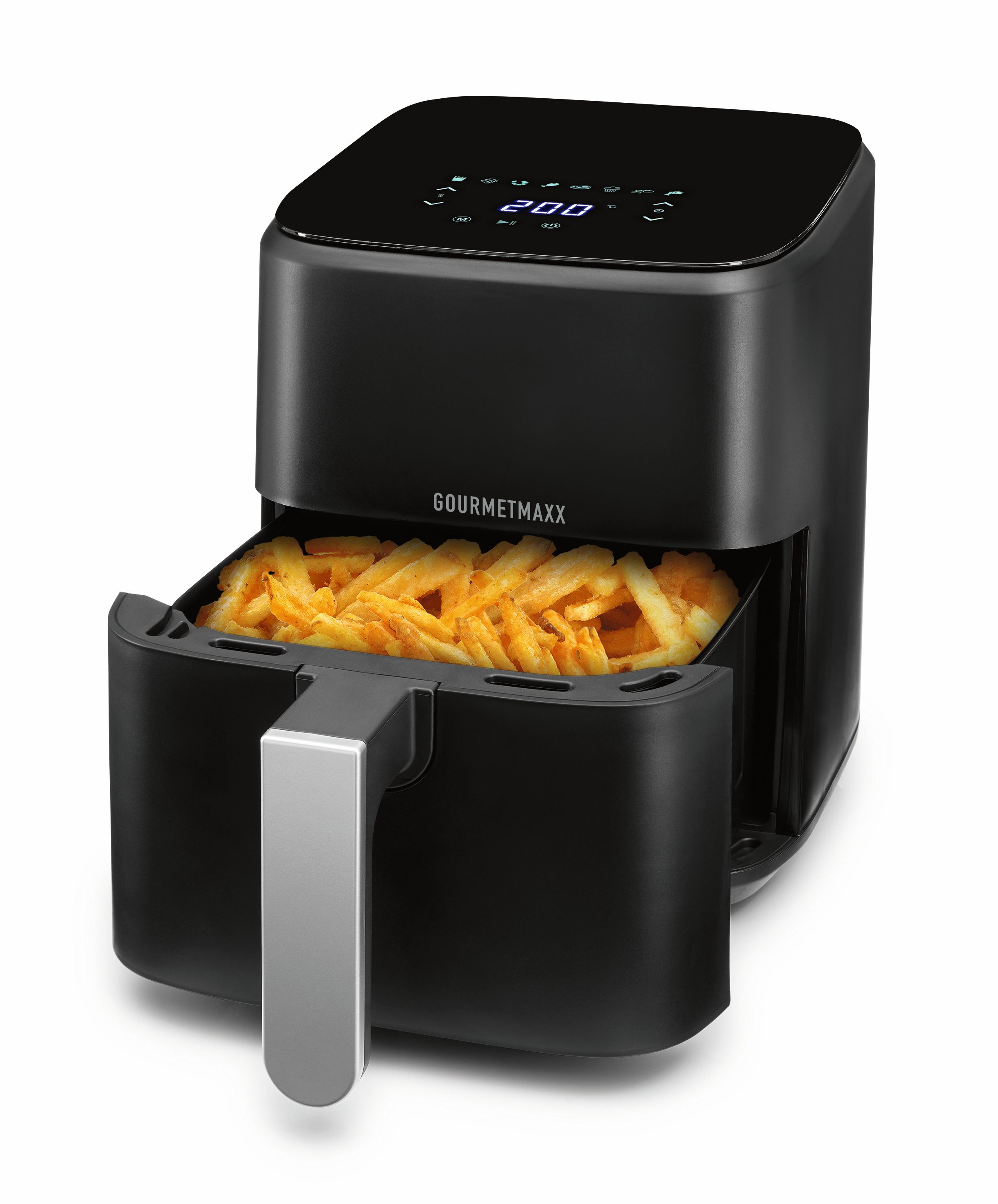 GOURMETmaxx Hei&szlig;luft-Fritteuse 1200W schwarz matt - Bild 1