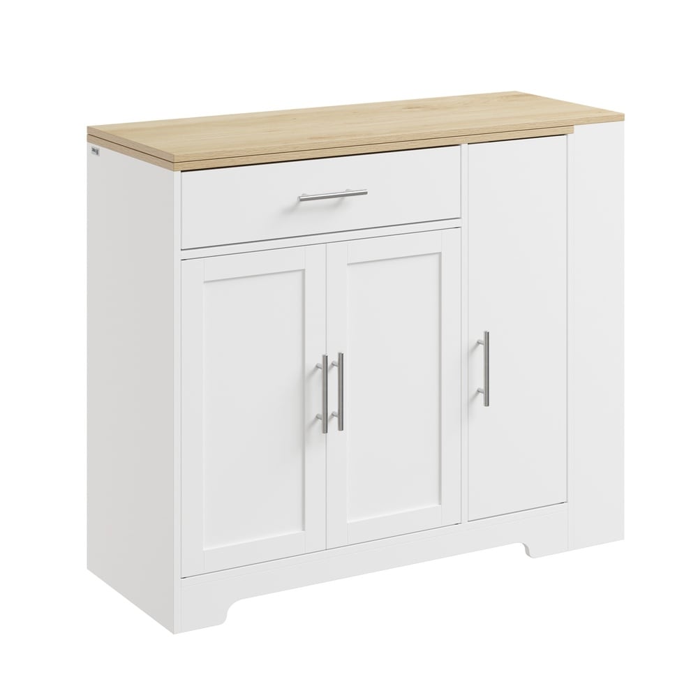 SoBuy K&uuml;cheninsel, K&uuml;chenwagen, K&uuml;chentheke mit 1 Schublade Wei&szlig; 104x40x89cm Nordisch - Bild 1