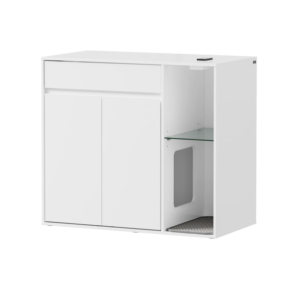 SoBuy Stauraum-Schrank, Katzenklo-Schrank, Haustier-Schrank mit 1 Schublade Wei&szlig; 85x45x75cm - Bild 1