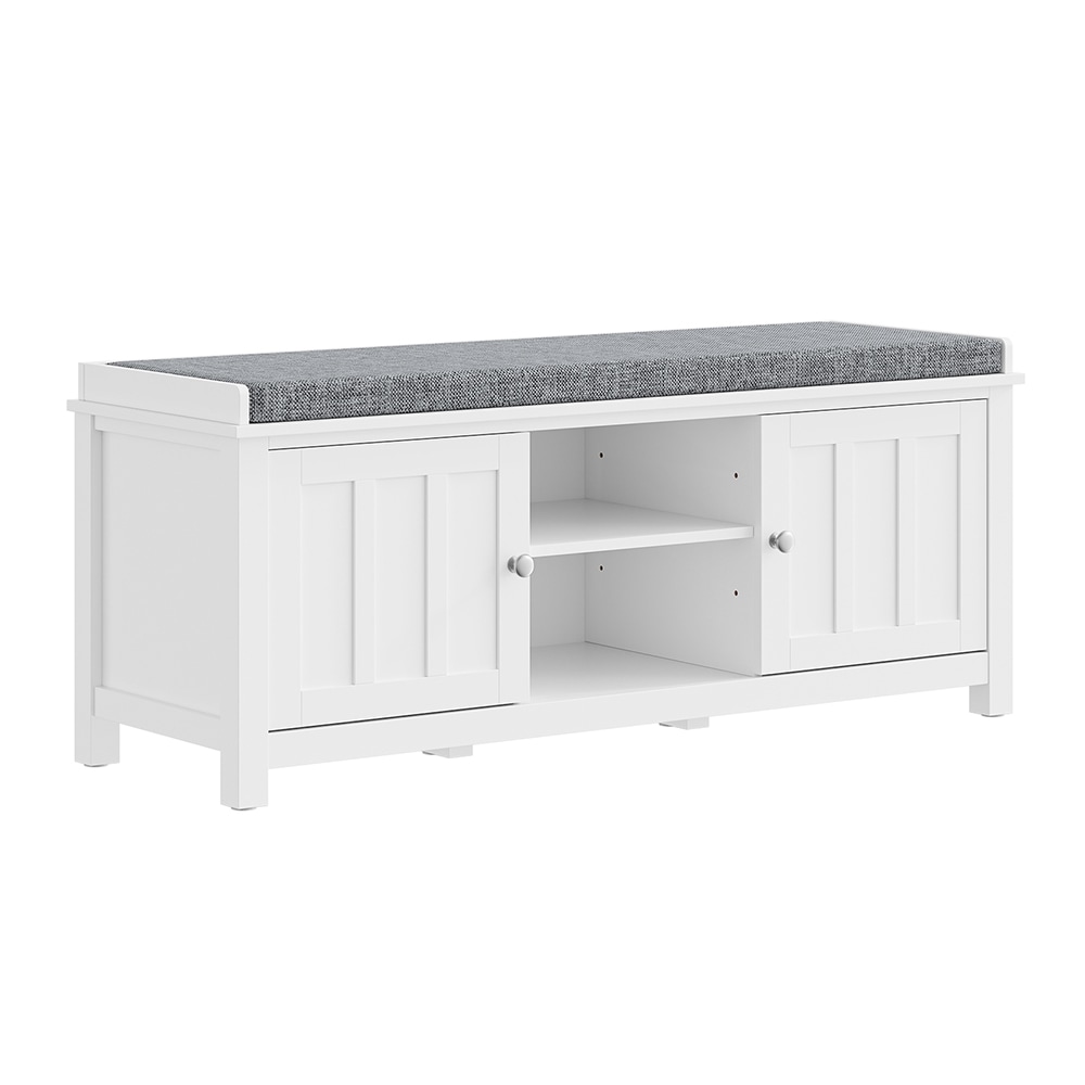 SoBuy Schuhbank mit 2 T&uuml;ren Wei&szlig; 105x35x43cm Modern - Bild 1