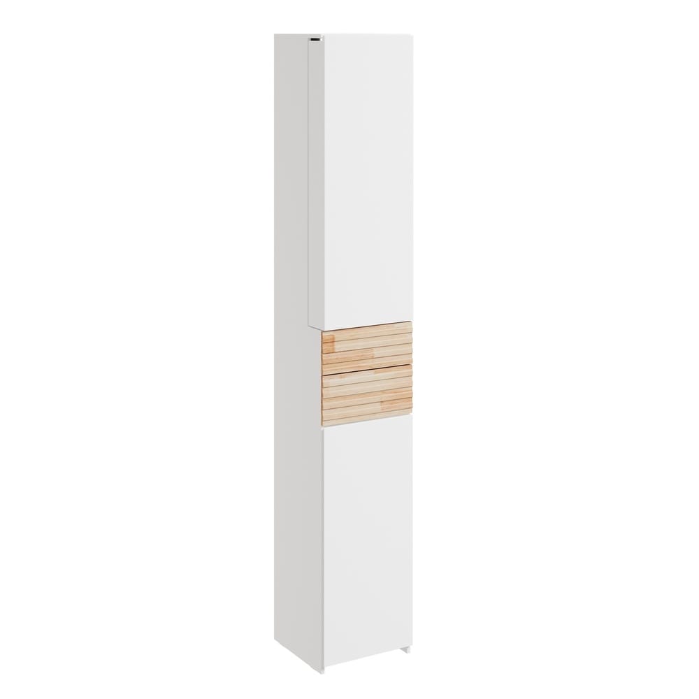SoBuy Badezimmerschrank, Hochschrank f&uuml;rs Bad, Badregal mit 2 Schubladen Wei&szlig; 30x30x180cm - Bild 1