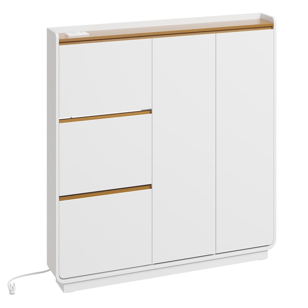 SoBuy Schuhschrank, Schuhkipper, Schuhregal mit 5 T&uuml;ren Wei&szlig; 121x15x126cm Nordisch - Bild 1