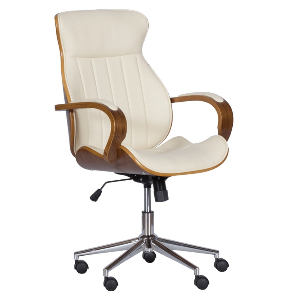Carmen 6402 Chefsessel mit Kunstleder &ndash; Nussbaum/Creme - Bild 1