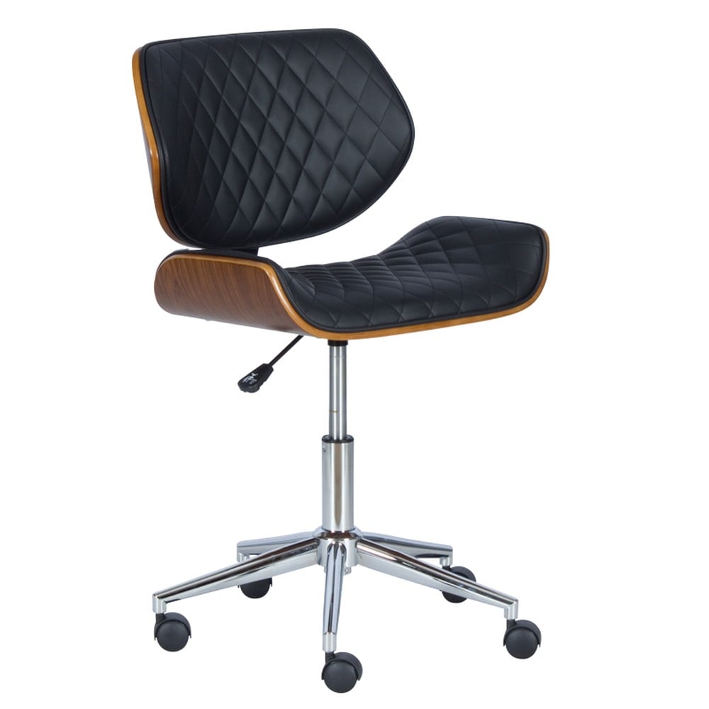 Carmen 6410 Arbeitsstuhl mit Kunstleder &ndash; Nussbaum/Schwarz - Bild 1