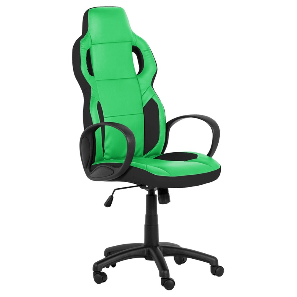 Carmen 7510 Gaming-Stuhl mit Kunstleder &ndash; Schwarz/Gr&uuml;n - Bild 1