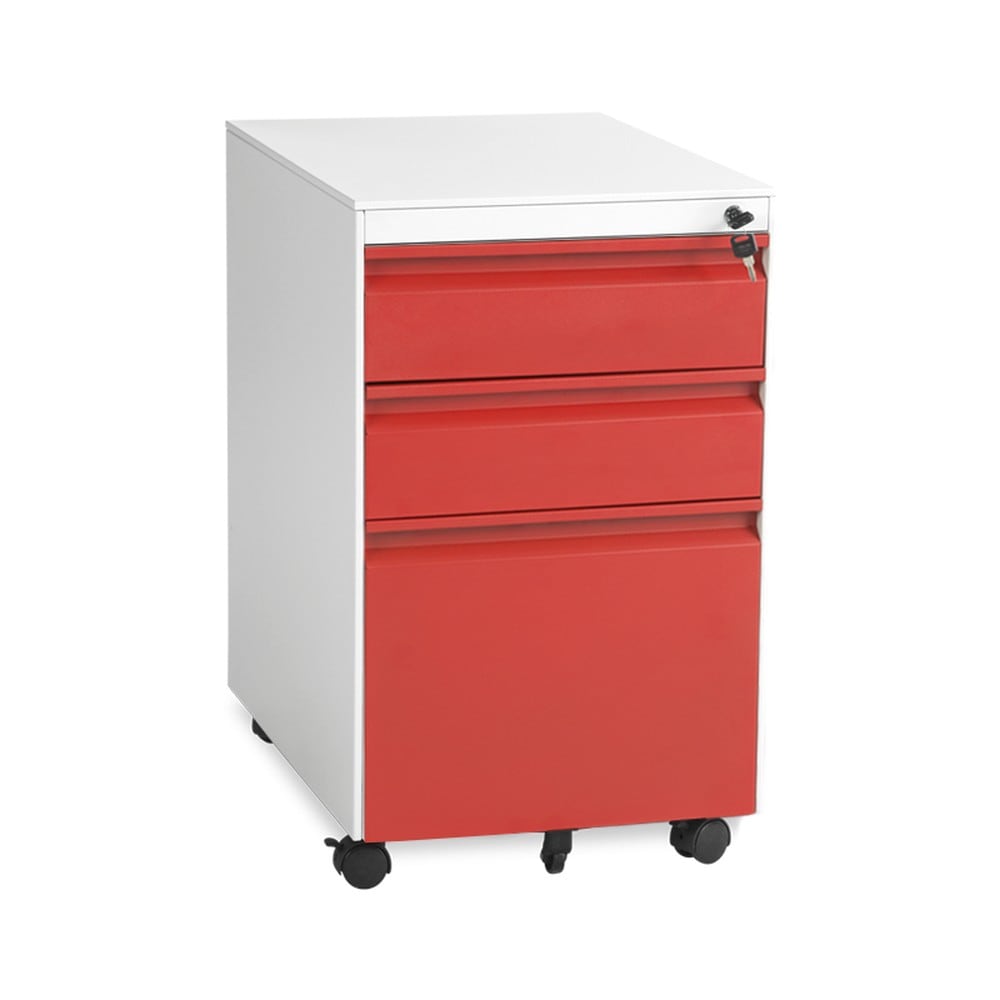 Carmen CR-1249 L SAND Rollcontainer &ndash; Rot/Grau - Bild 1
