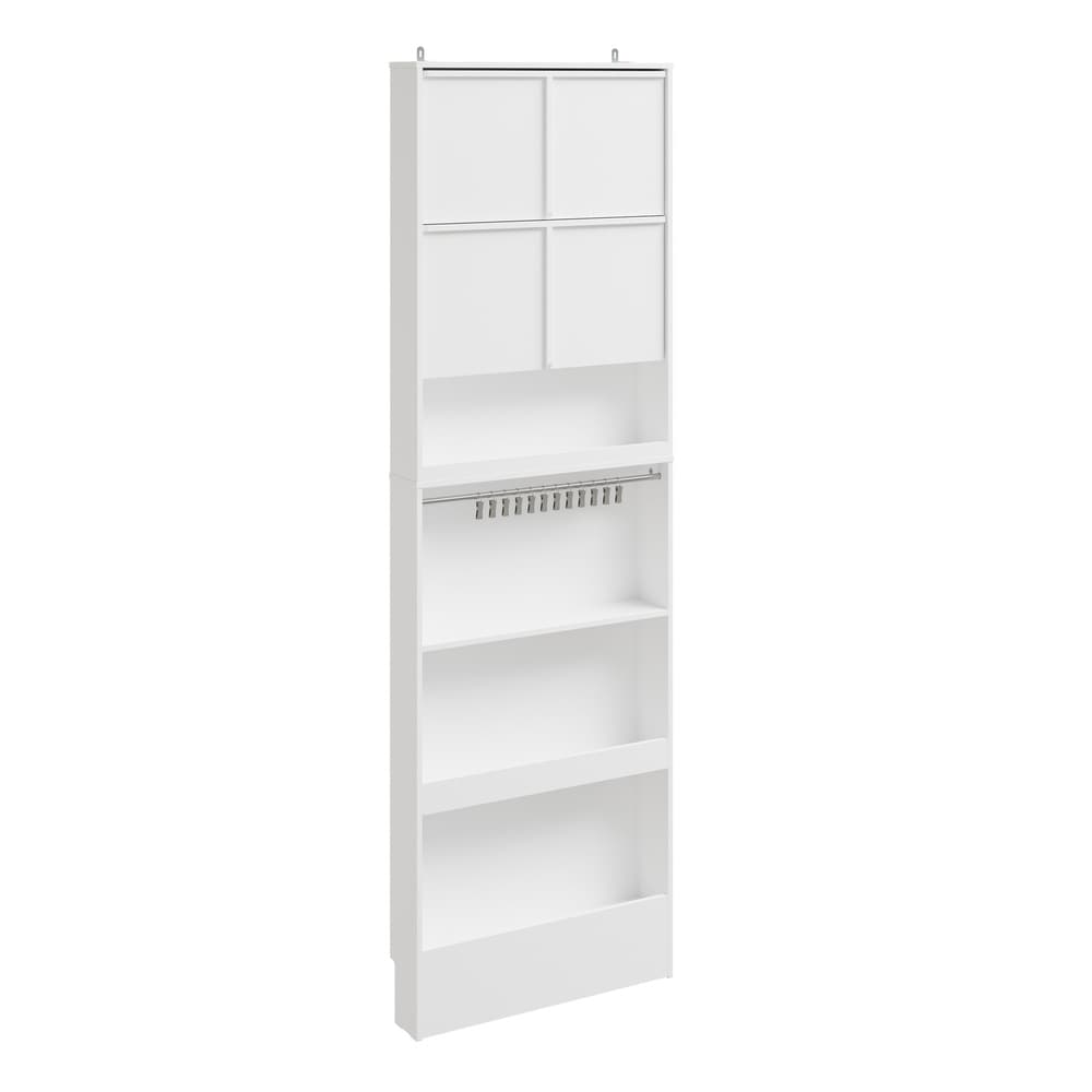 SoBuy Schuhschrank, Schuhregal, Schuhkommode mit 2 T&uuml;ren Wei&szlig; 60x12x190cm Modern - Bild 1
