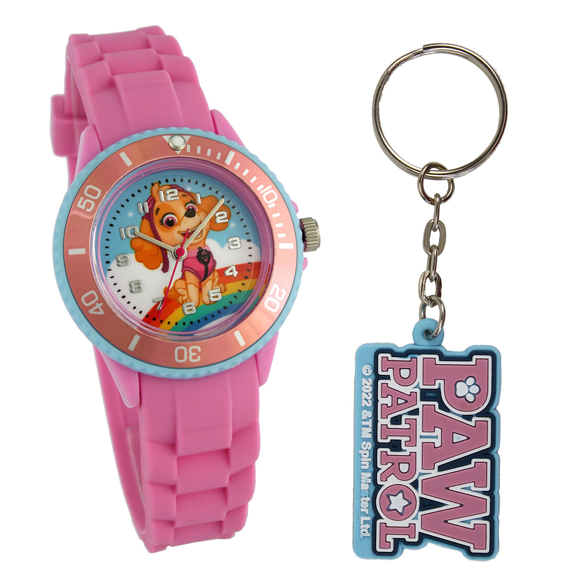 PAW Patrol  PAW Patrol Kinderarmbanduhr mit Silikonarmband und Schl&uuml;sselanh&auml;nger - Bild 1