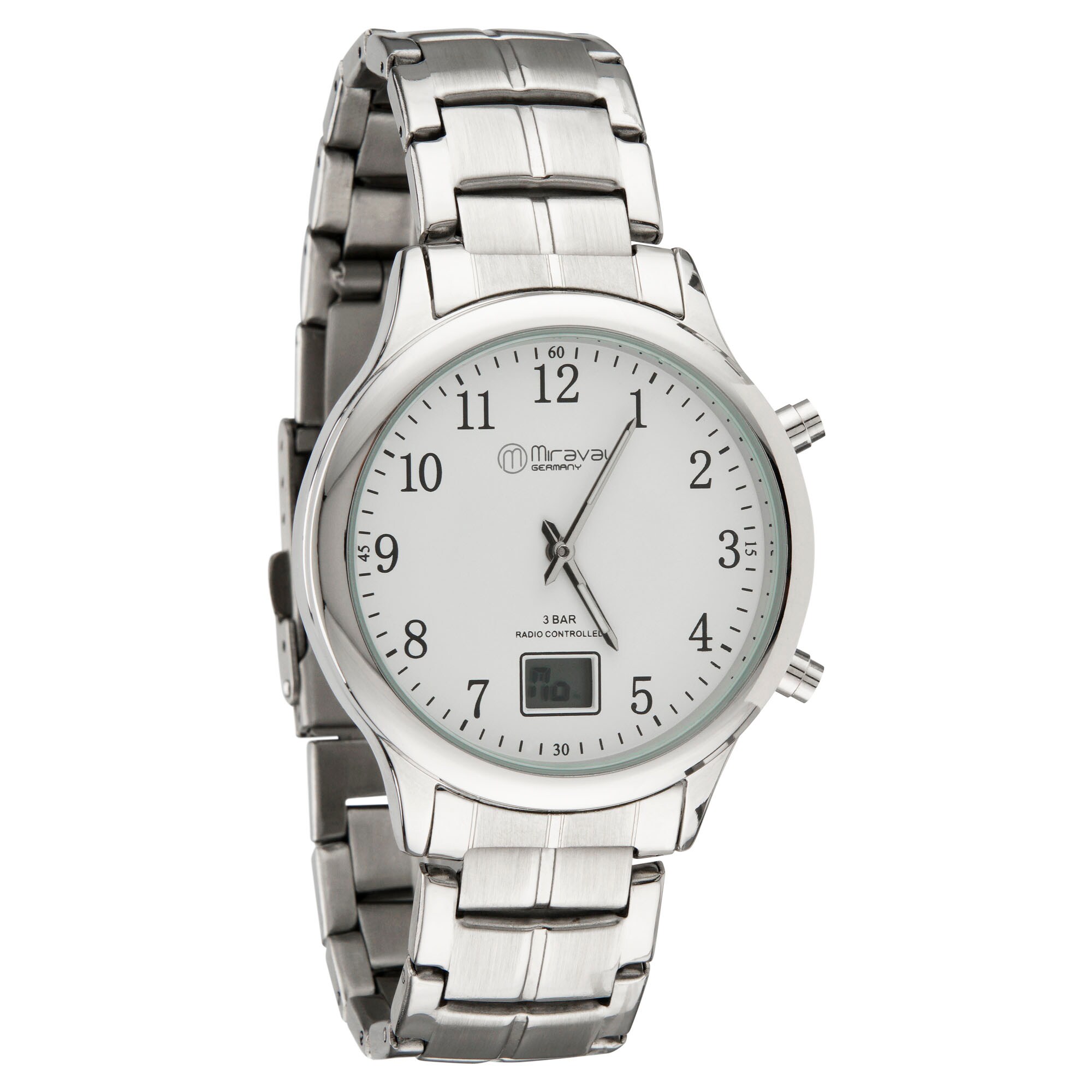 Miraval  Funk-Armbanduhr mit Edelstahlarmband Funkuhr 41 mm Edelstahl 20 mm - Bild 1