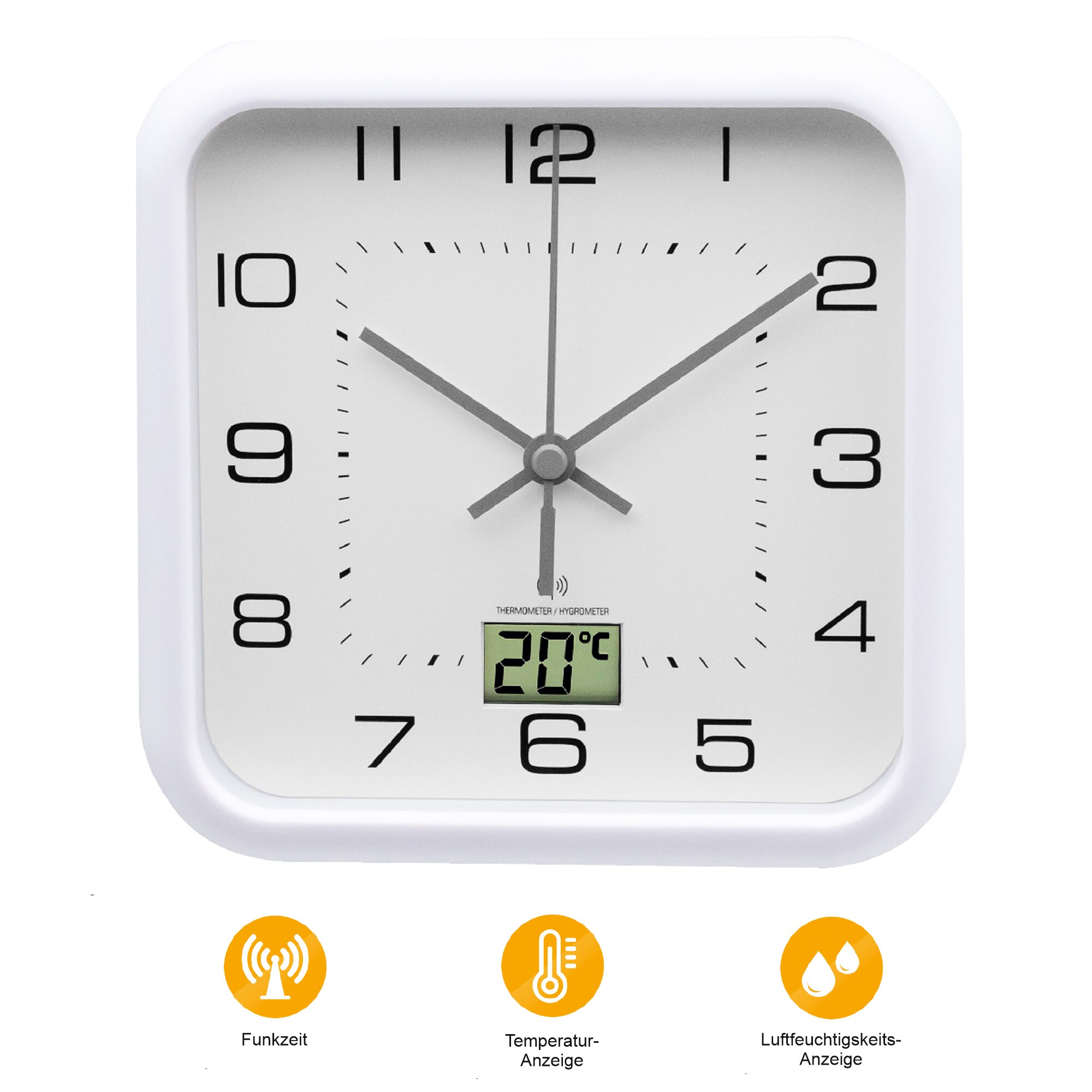 Miraval  Funk-Badezimmeruhr mit Saugn&auml;pfen Hygrometer Temperatur - Bild 1